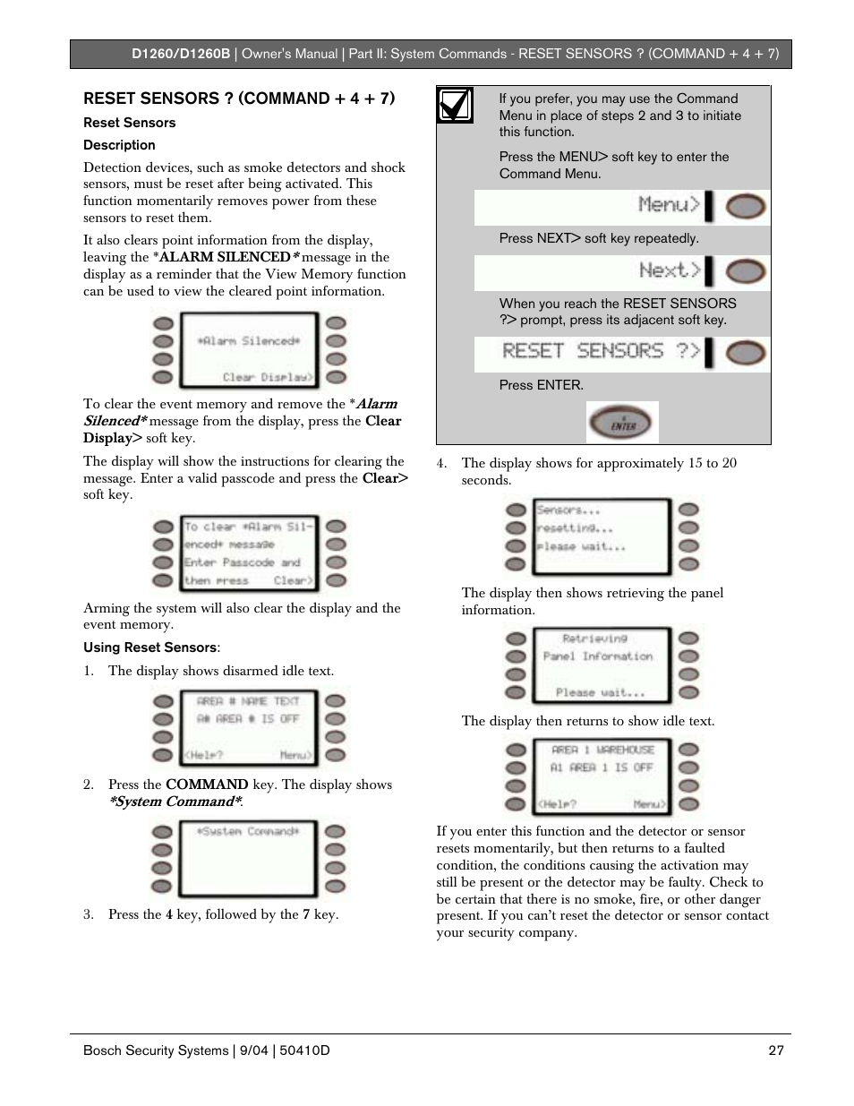 Bosch D1260 User Manual | Page 27 / 100