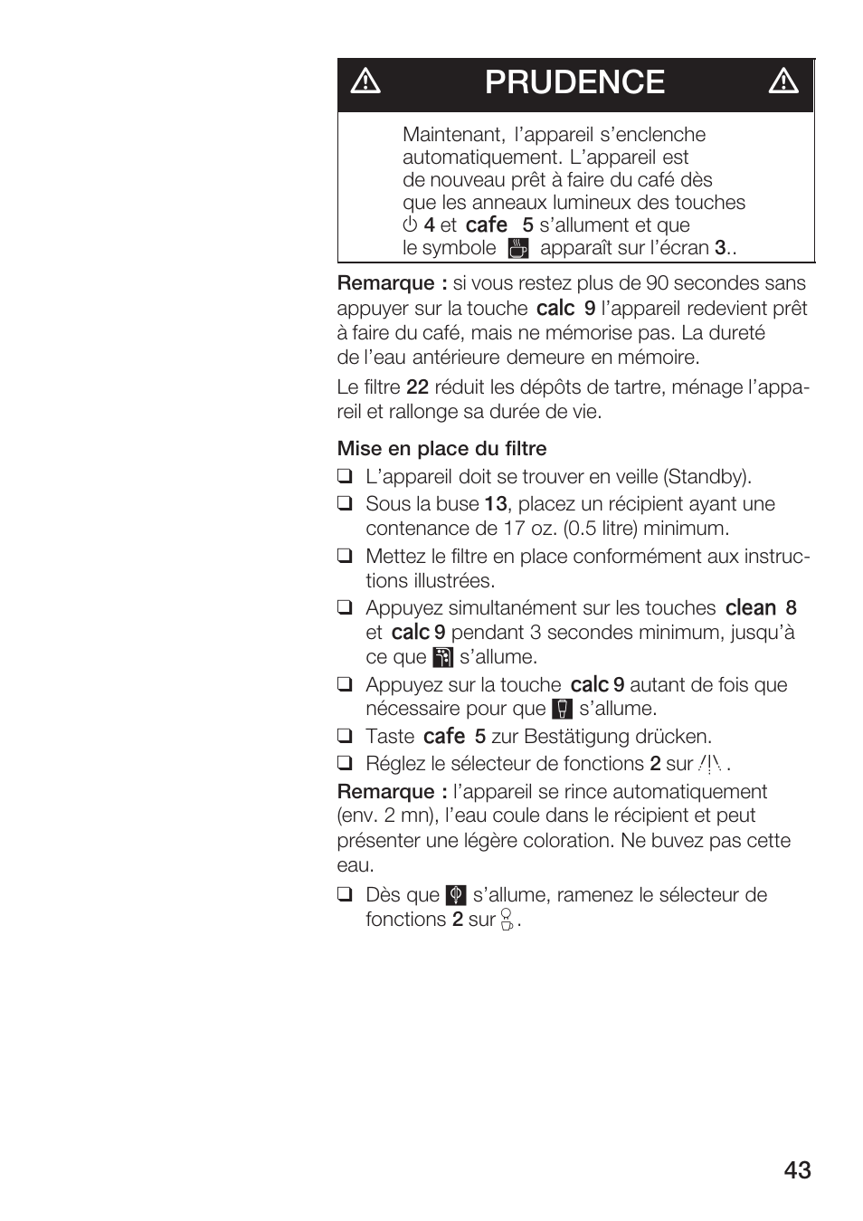 Dprudence d | Bosch TCA 6001 UC User Manual | Page 43 / 91