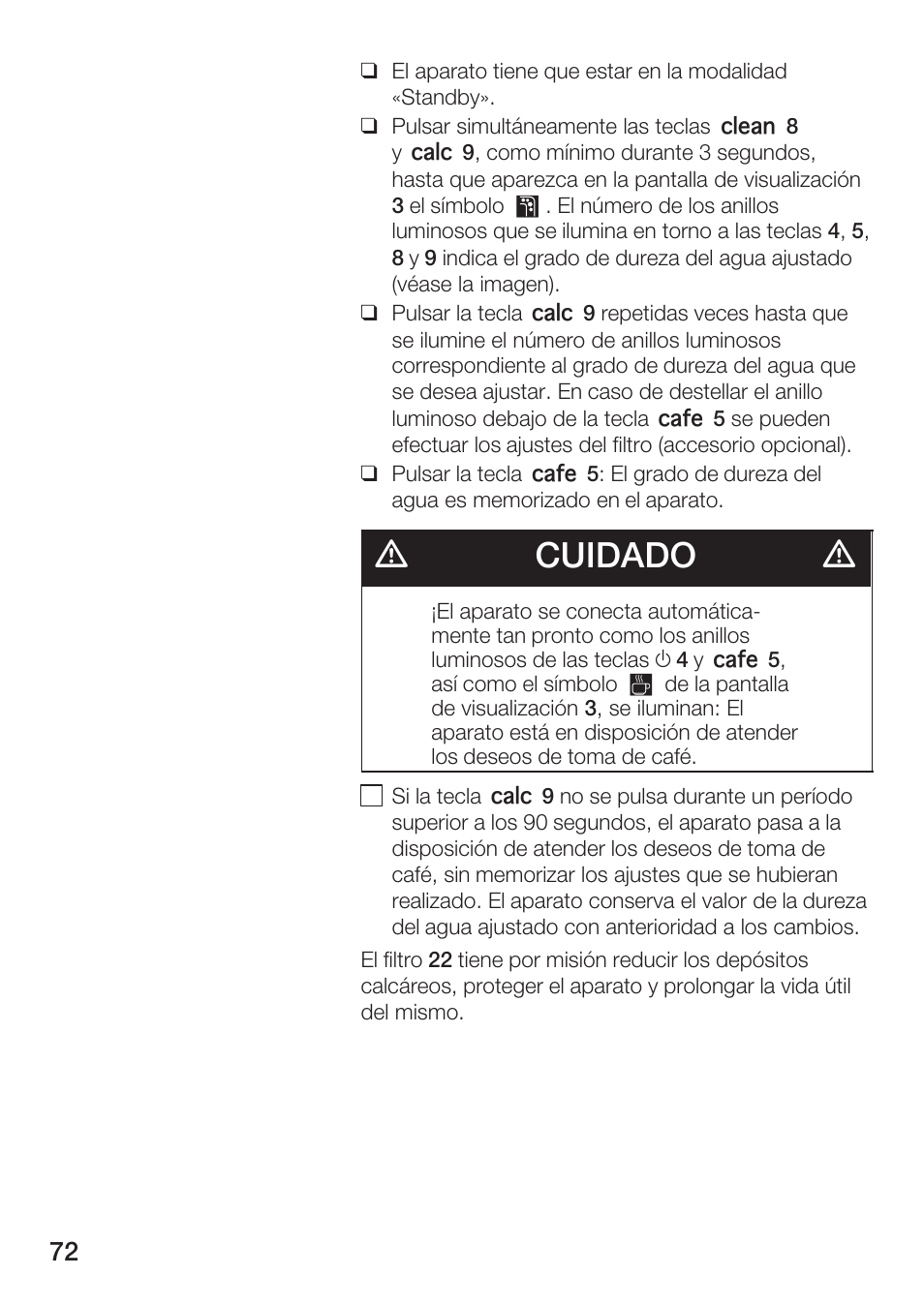 Dcuidado d | Bosch TCA 6001 UC User Manual | Page 72 / 91