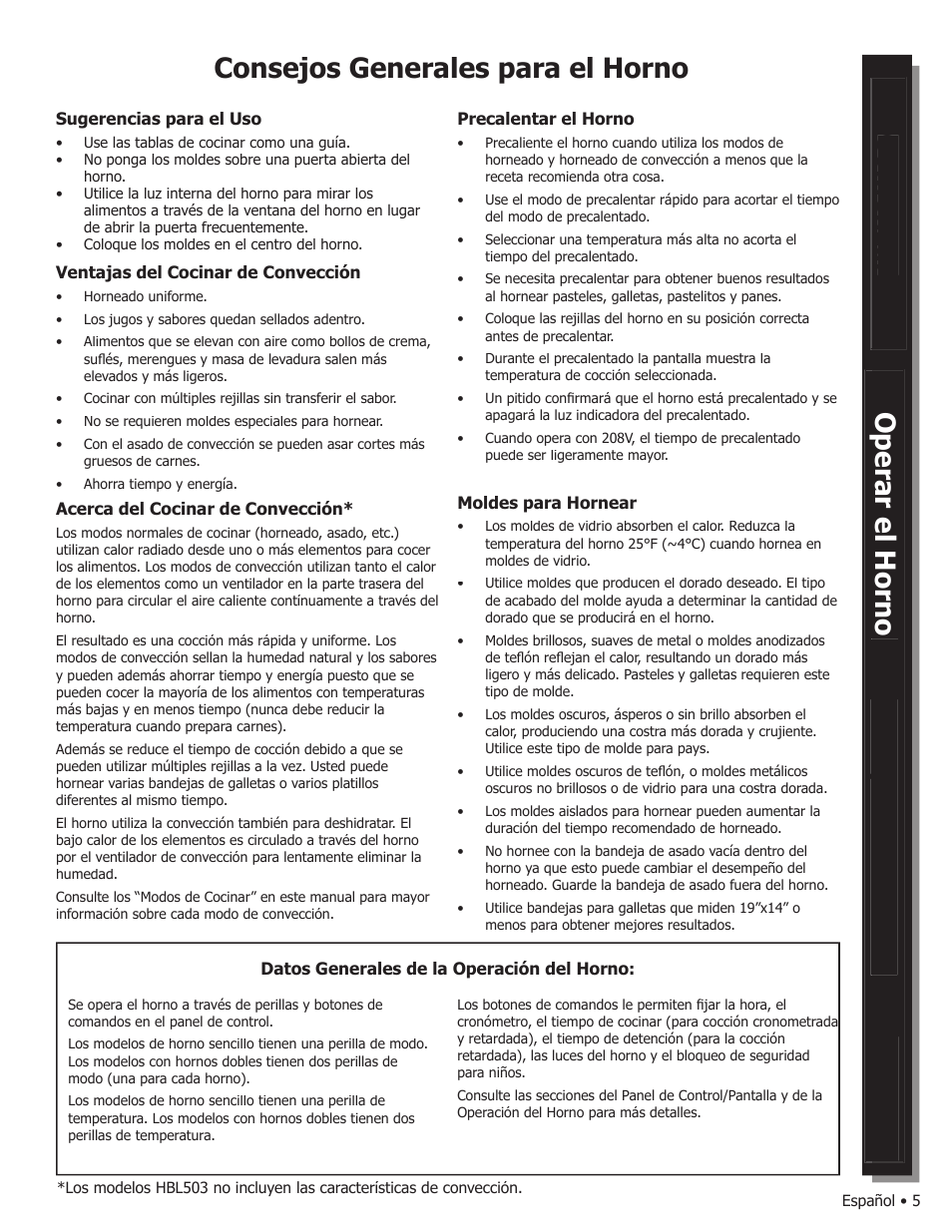 Consejos generales para el horno, Operar el horno comenzar | Bosch WALL OVENS User Manual | Page 47 / 64