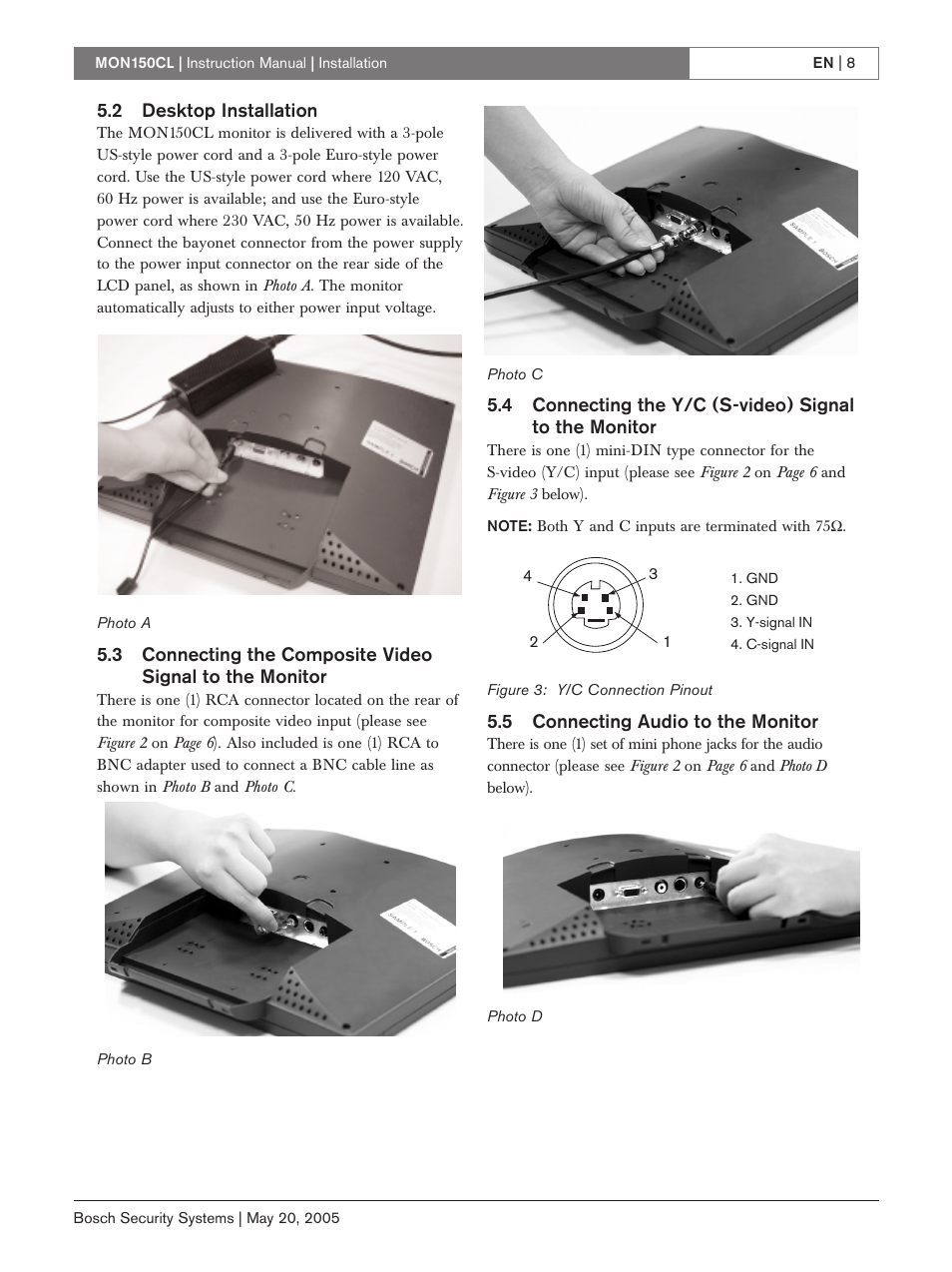 Bosch MON150CL User Manual | Page 8 / 16