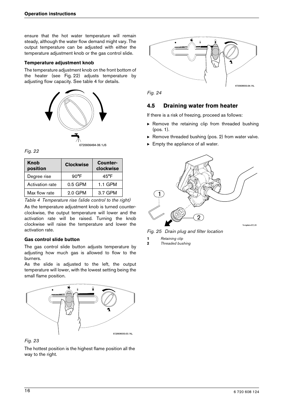 5 draining water from heater | Bosch GWH 1000 User Manual | Page 16 / 28