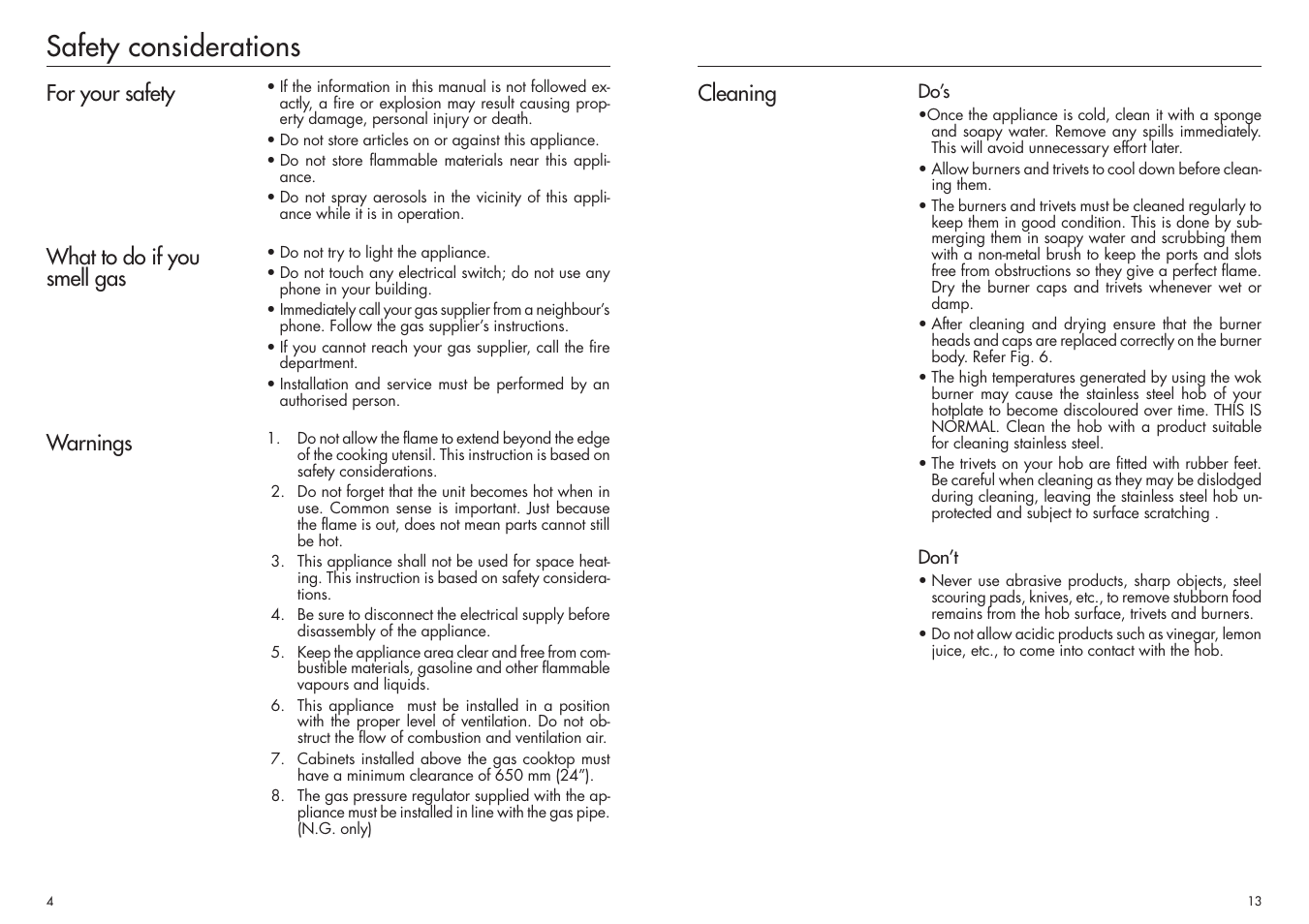 Safety considerations | Bosch PCH 615 DAU User Manual | Page 4 / 8