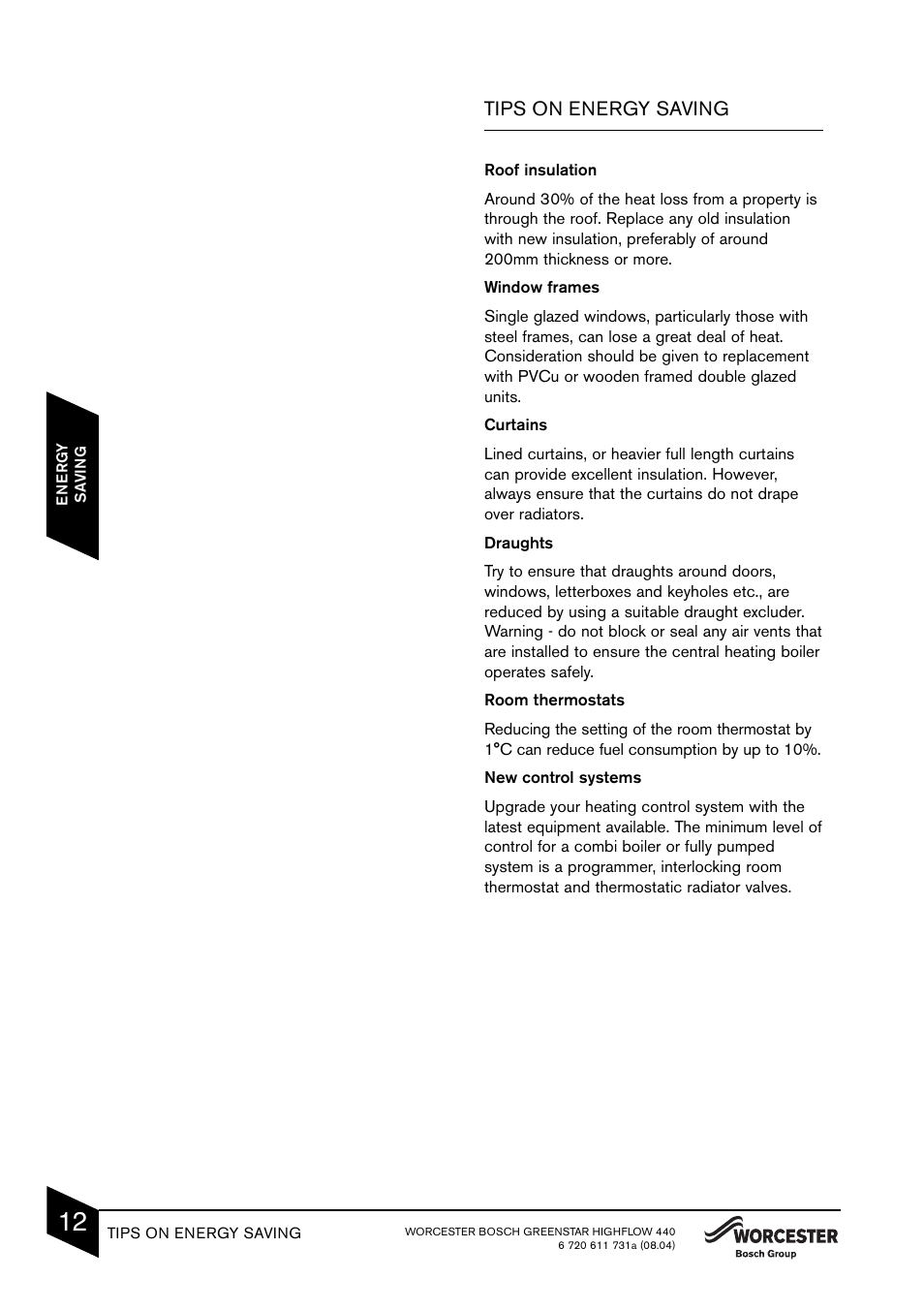 Tips on energy saving | Bosch 440 User Manual | Page 14 / 21