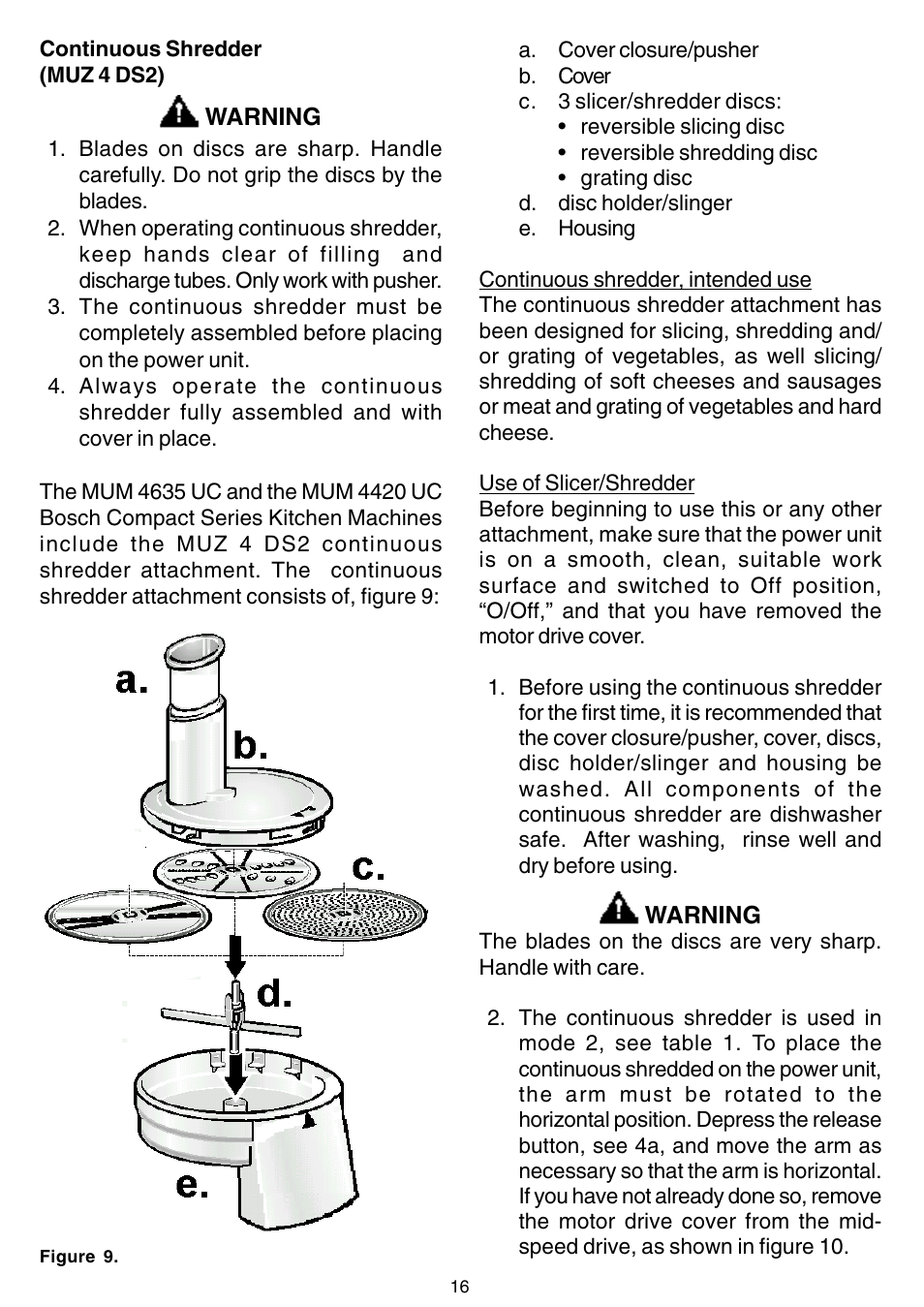 Bosch MUM 4405 UC User Manual | Page 16 / 24