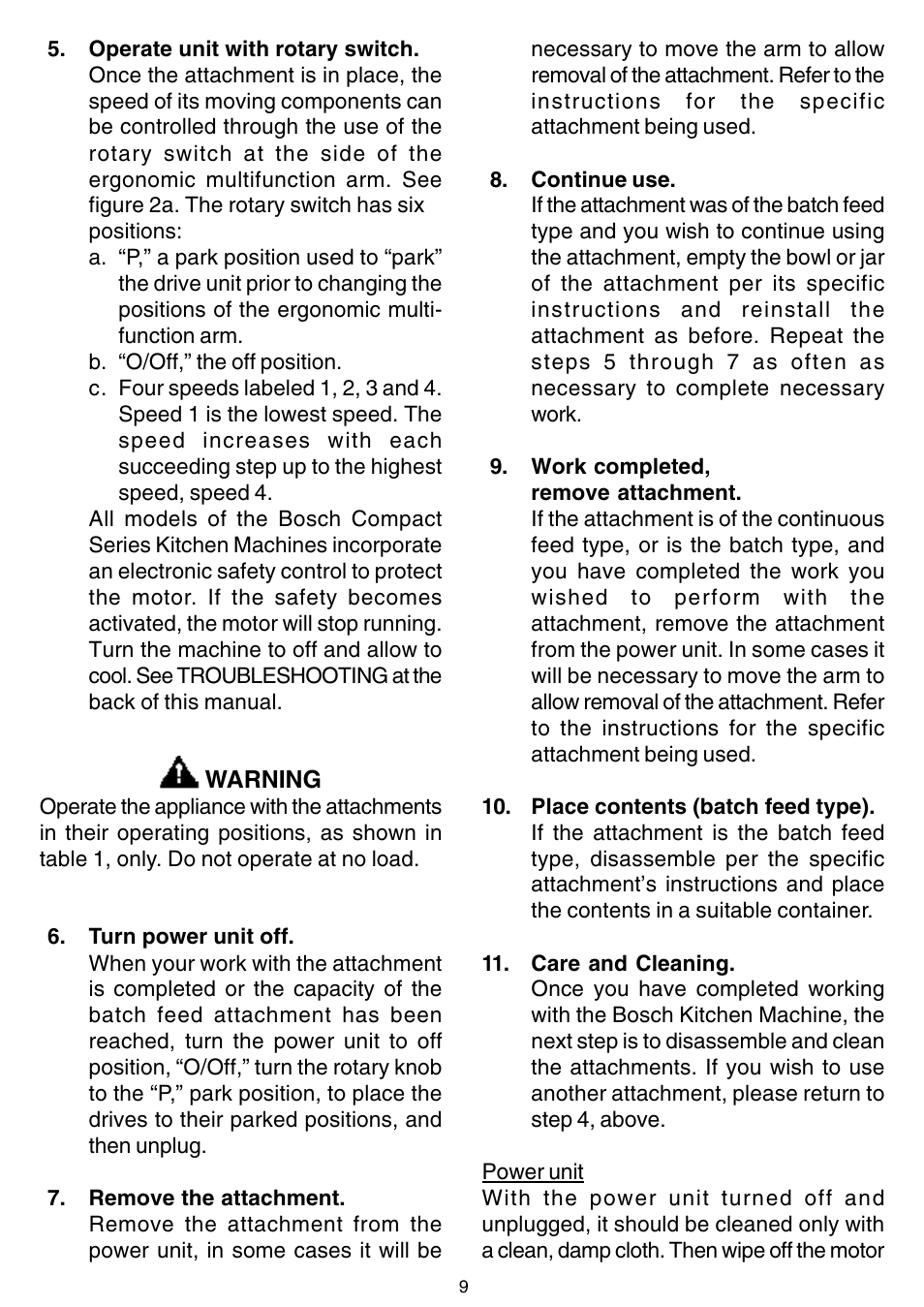 Bosch MUM 4405 UC User Manual | Page 9 / 24