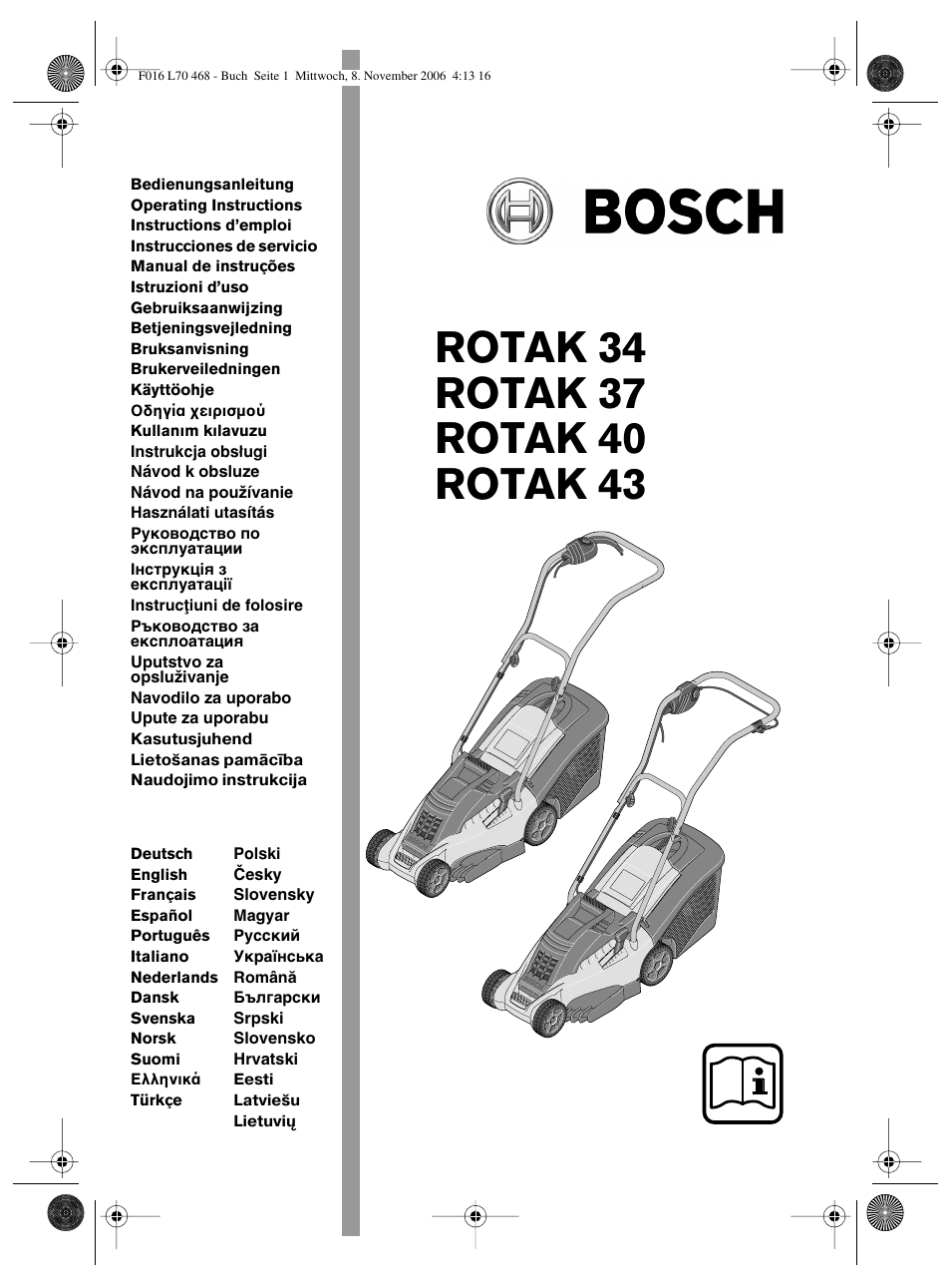 Bosch ROTAK 37 User Manual | 171 pages