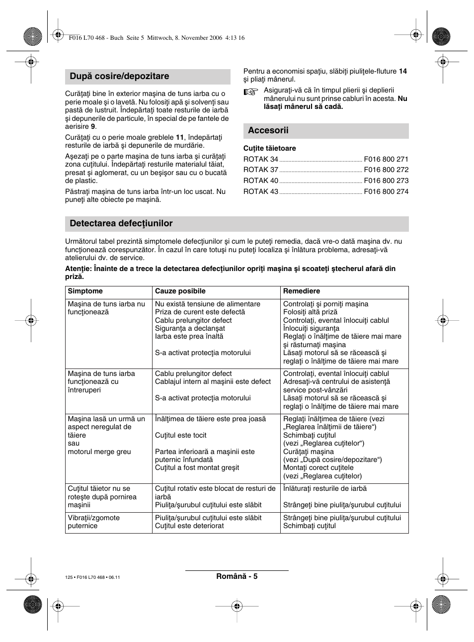 Bosch ROTAK 37 User Manual | Page 125 / 171