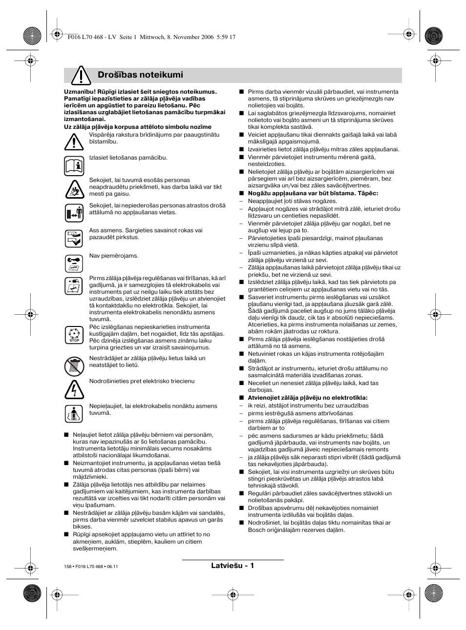 Bosch ROTAK 37 User Manual | Page 158 / 171