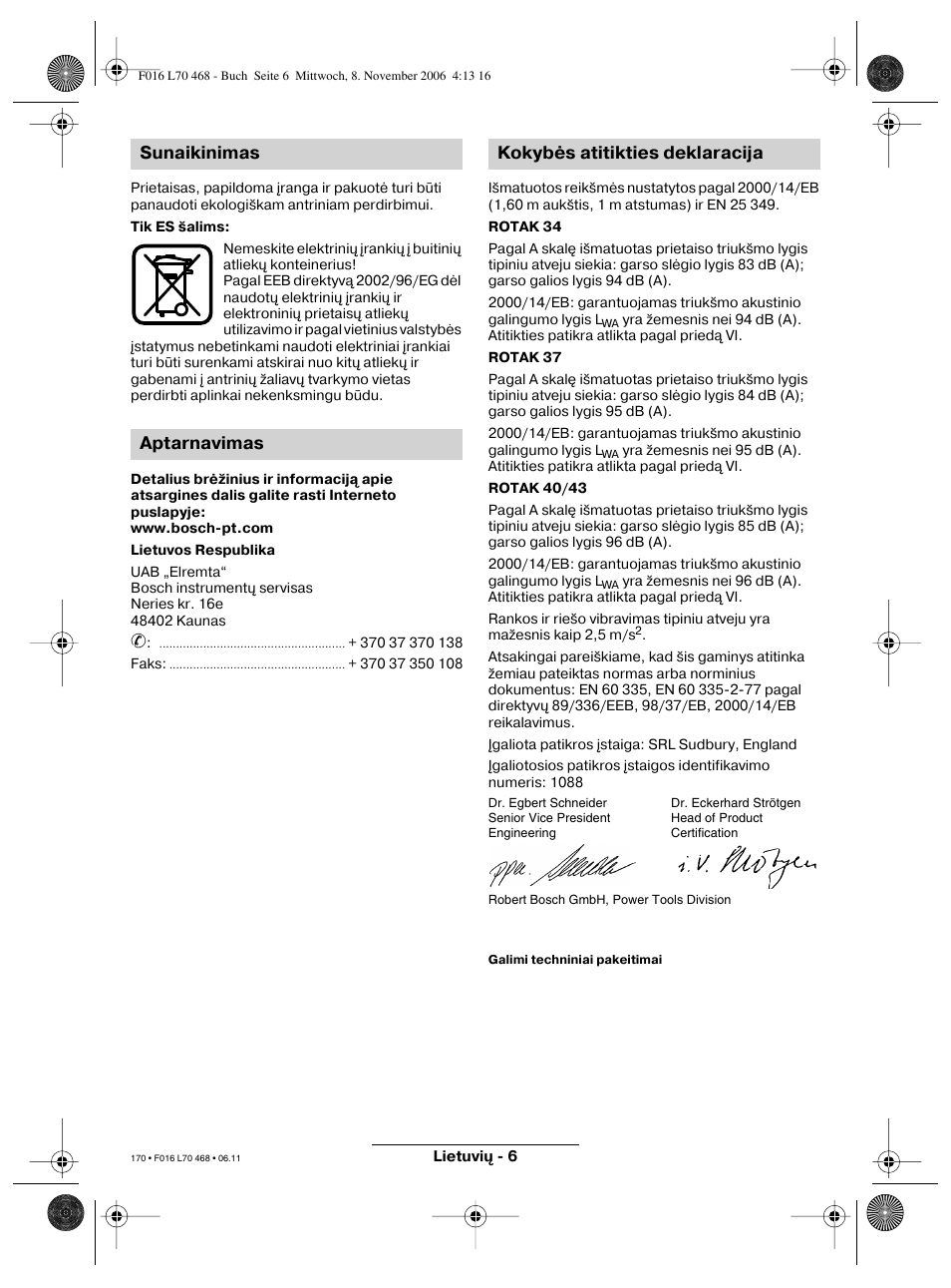 Bosch ROTAK 37 User Manual | Page 170 / 171