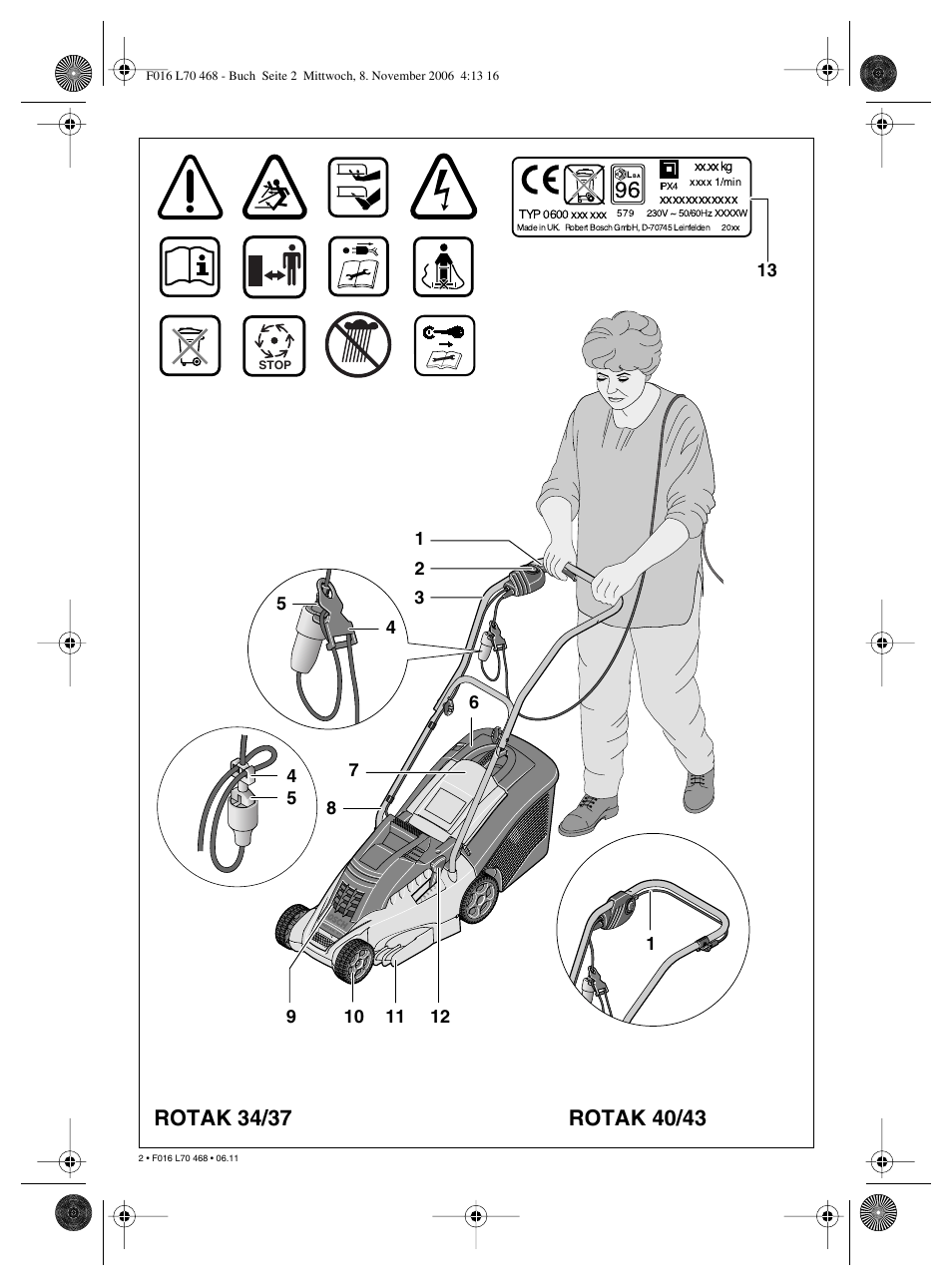 Bosch ROTAK 37 User Manual | Page 2 / 171