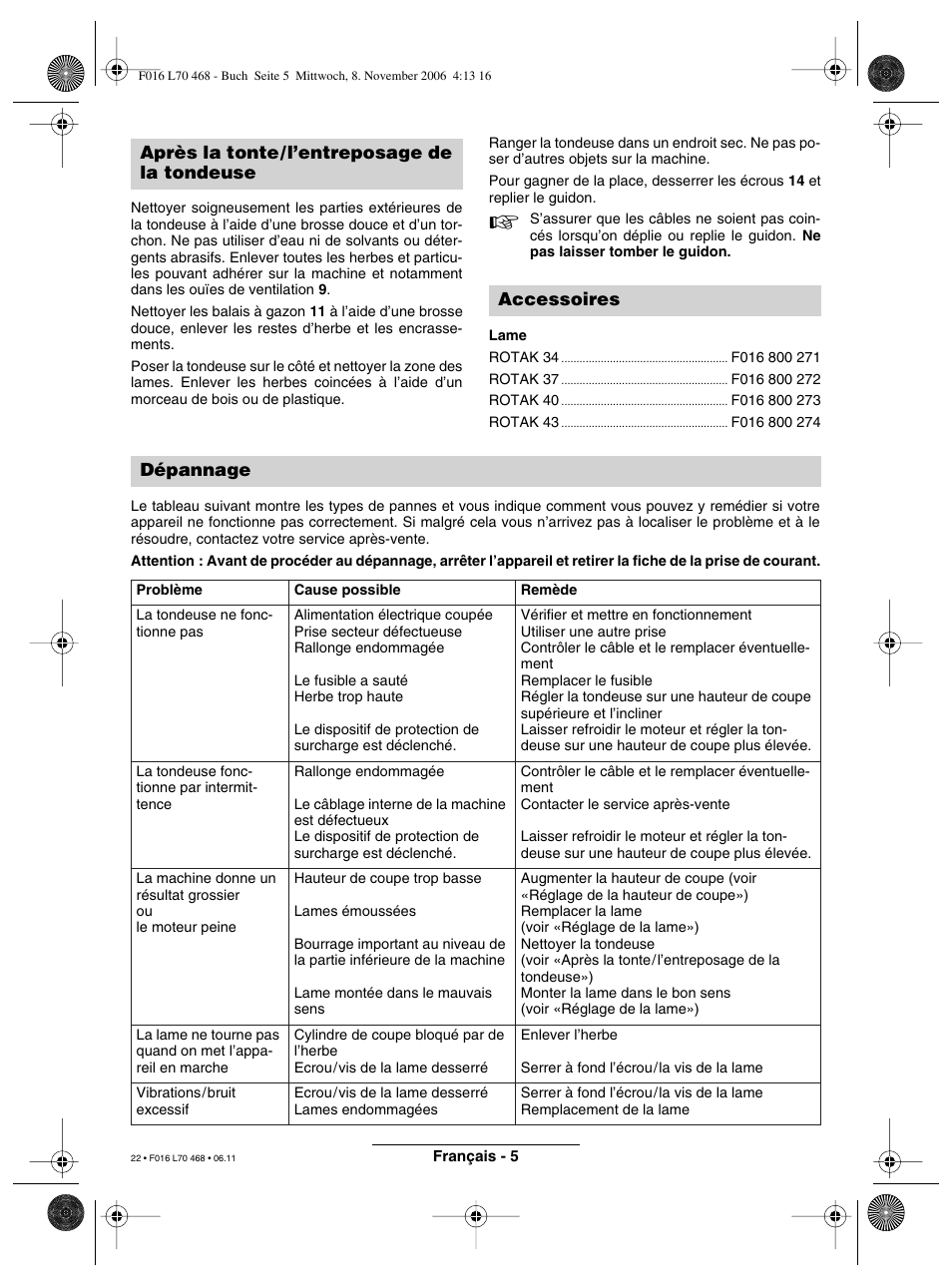 Bosch ROTAK 37 User Manual | Page 22 / 171