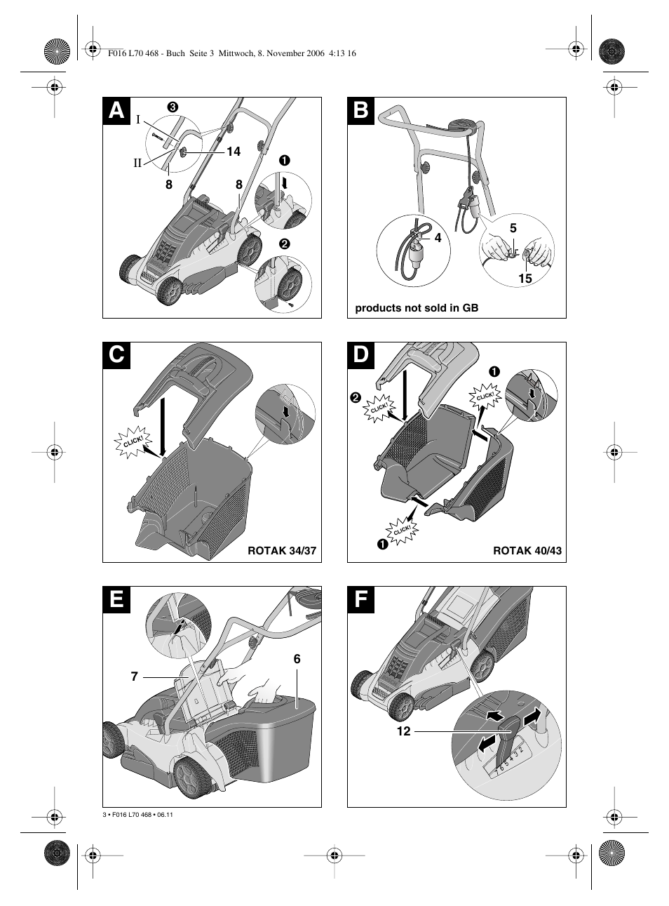 De f | Bosch ROTAK 37 User Manual | Page 3 / 171