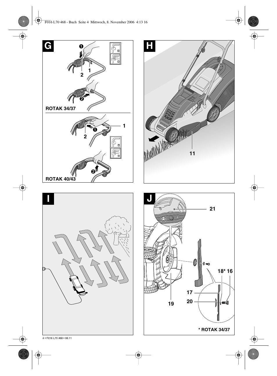 Gh i j | Bosch ROTAK 37 User Manual | Page 4 / 171