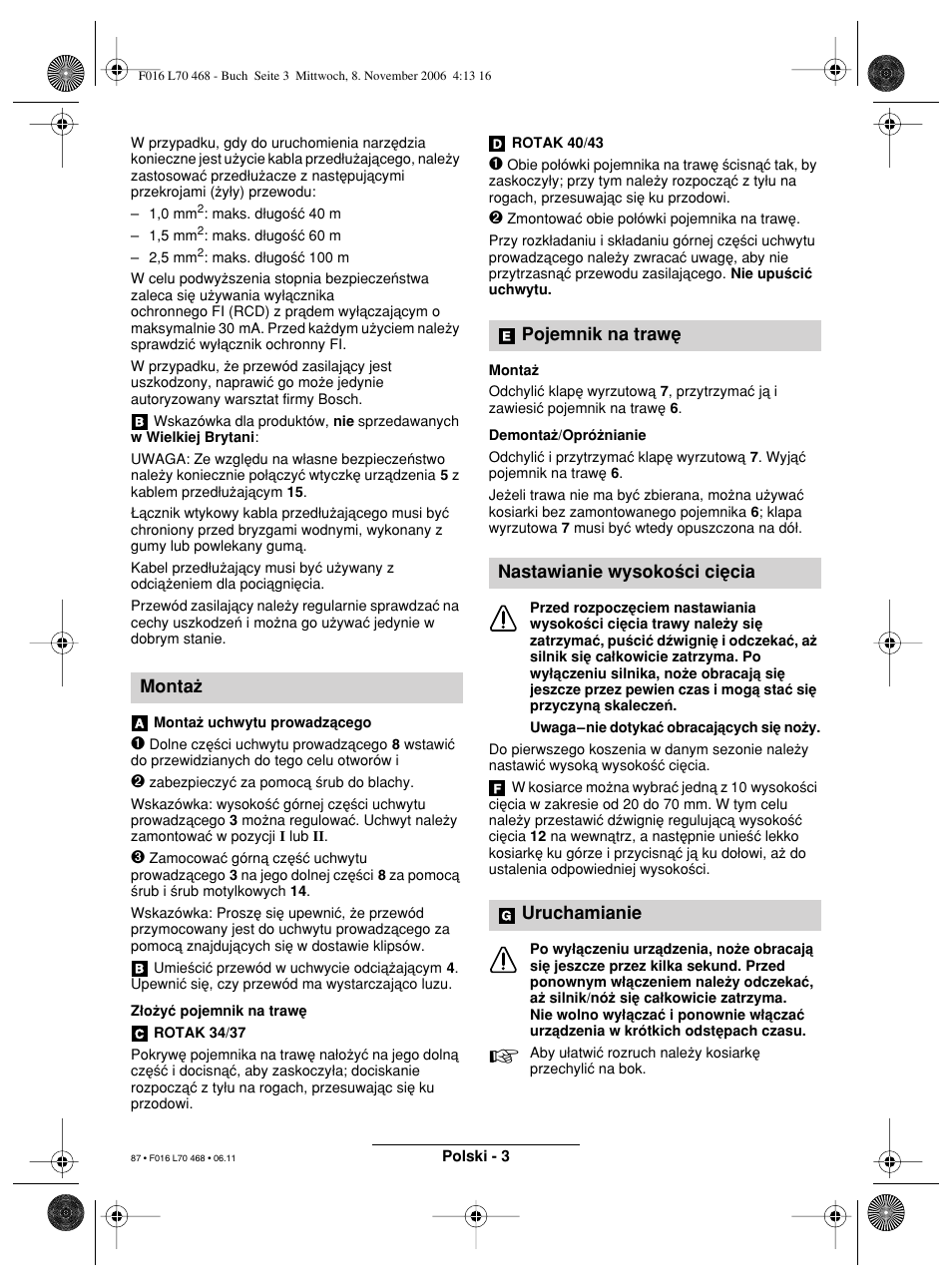 Monta | Bosch ROTAK 37 User Manual | Page 87 / 171