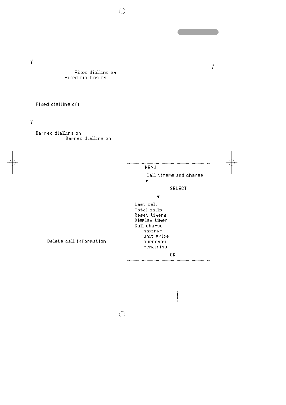 Phone book setup /call timers and charge, Phone book setup / call timers and charge | Bosch GSM 908 User Manual | Page 34 / 45