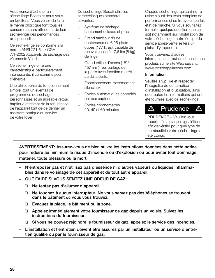Prudence | Bosch WTMC 3500UC User Manual | Page 28 / 84