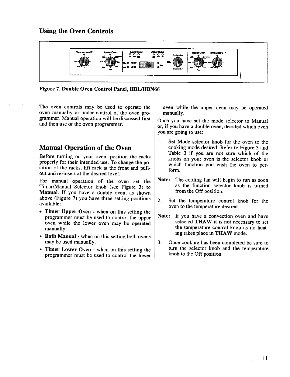 Using the oven controls, Manual operation of the oven, Manual operation of oven | Bosch HBL 65.. User Manual | Page 13 / 23