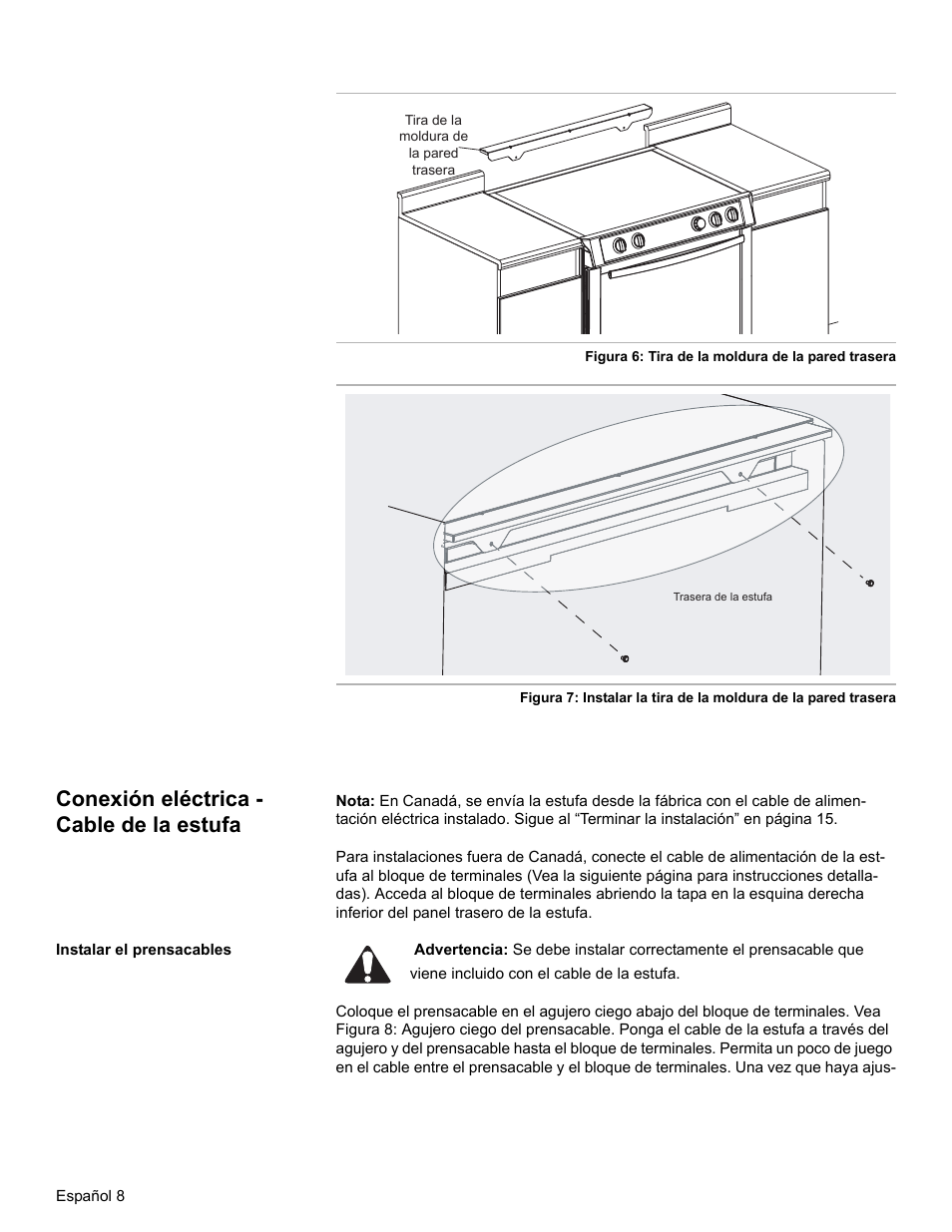 Conexión eléctrica - cable de la estufa, Instalar el prensacables | Bosch BOSCH OVEN User Manual | Page 46 / 56