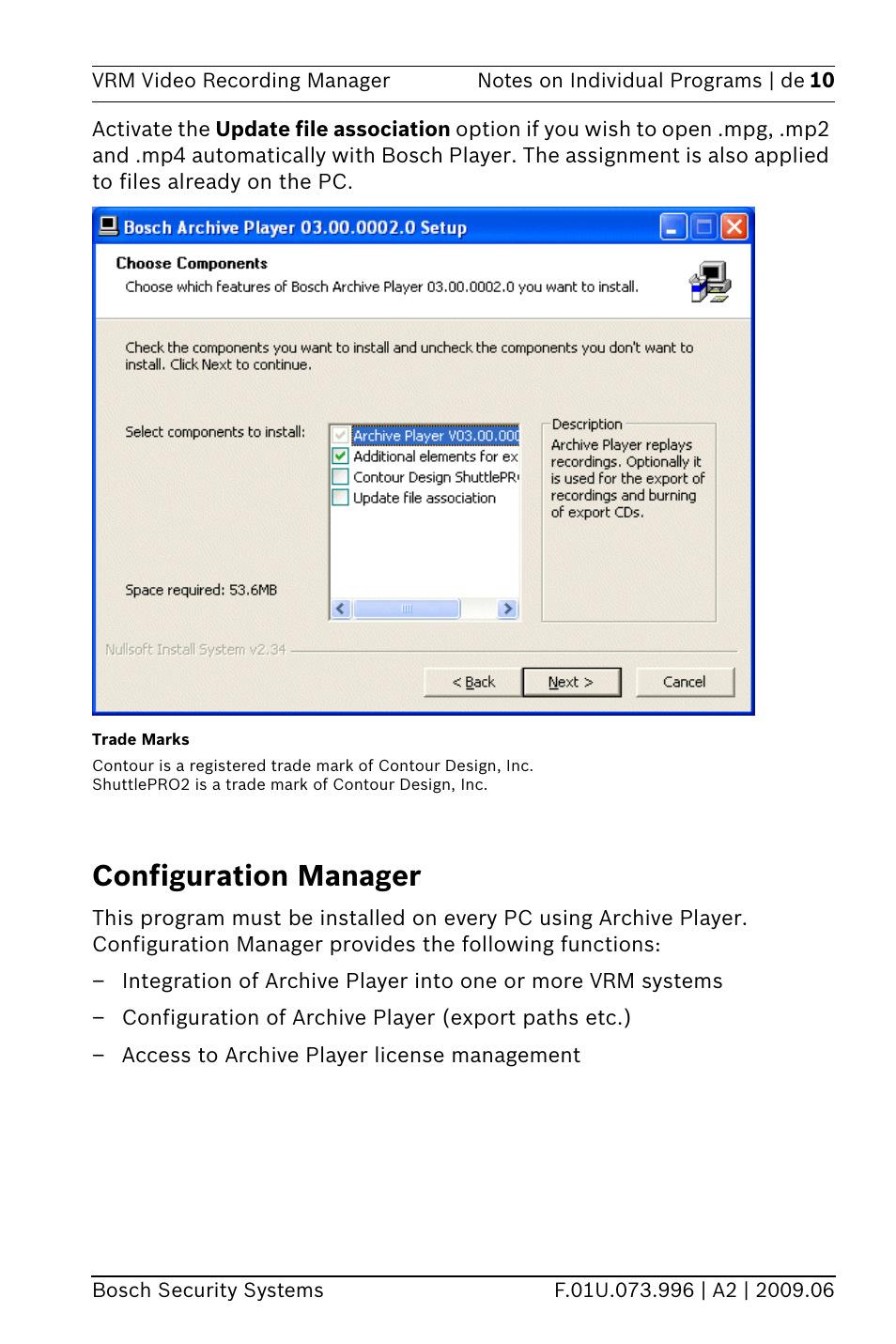 Configuration manager | Bosch 2 User Manual | Page 12 / 16
