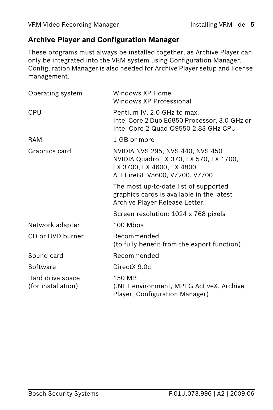 Archive player and configuration manager | Bosch 2 User Manual | Page 7 / 16