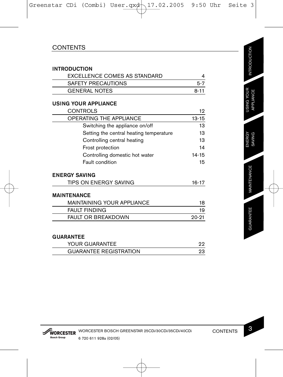Bosch GREENSTAR CDI C13 User Manual | Page 3 / 24