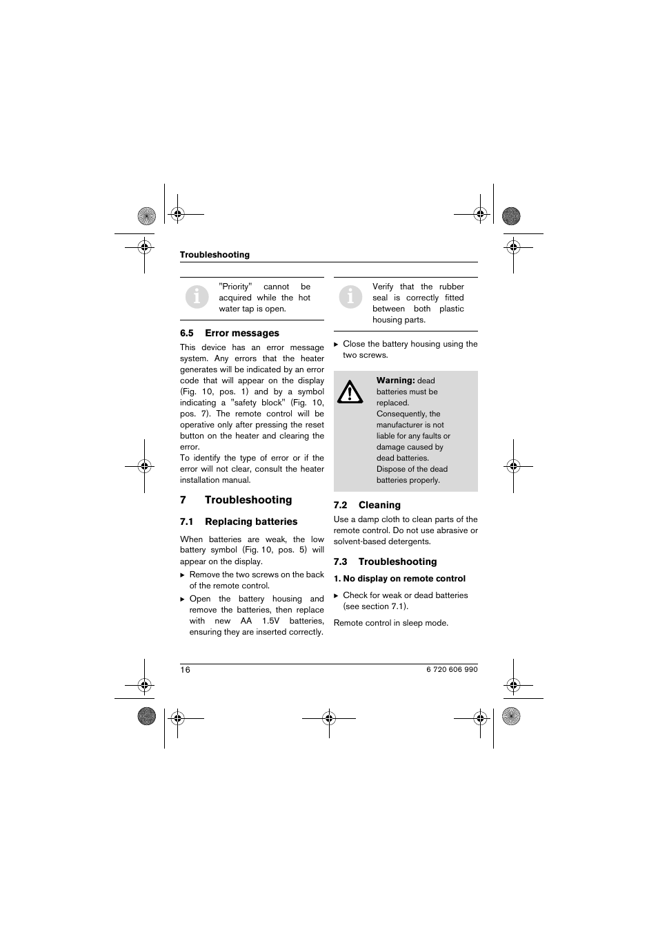 Bosch GWH-635-ESO User Manual | Page 16 / 20