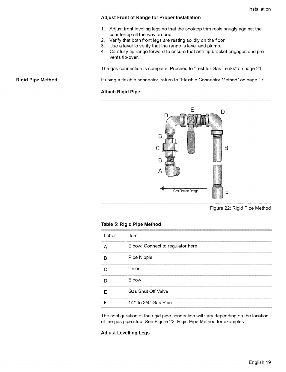 Adjust front of range for proper installation, Adjust levelling legs | Bosch L0609466 User Manual | Page 21 / 26