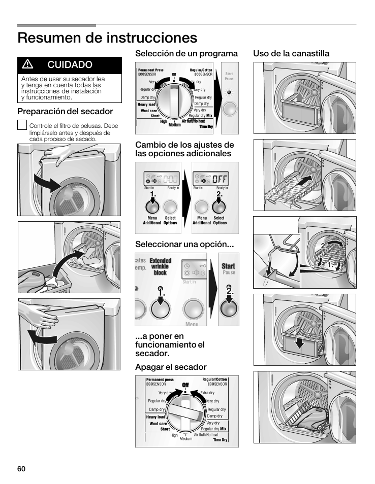 Resumen de instrucciones, A cuidado | Bosch WTMC8321US/CN User Manual | Page 60 / 72