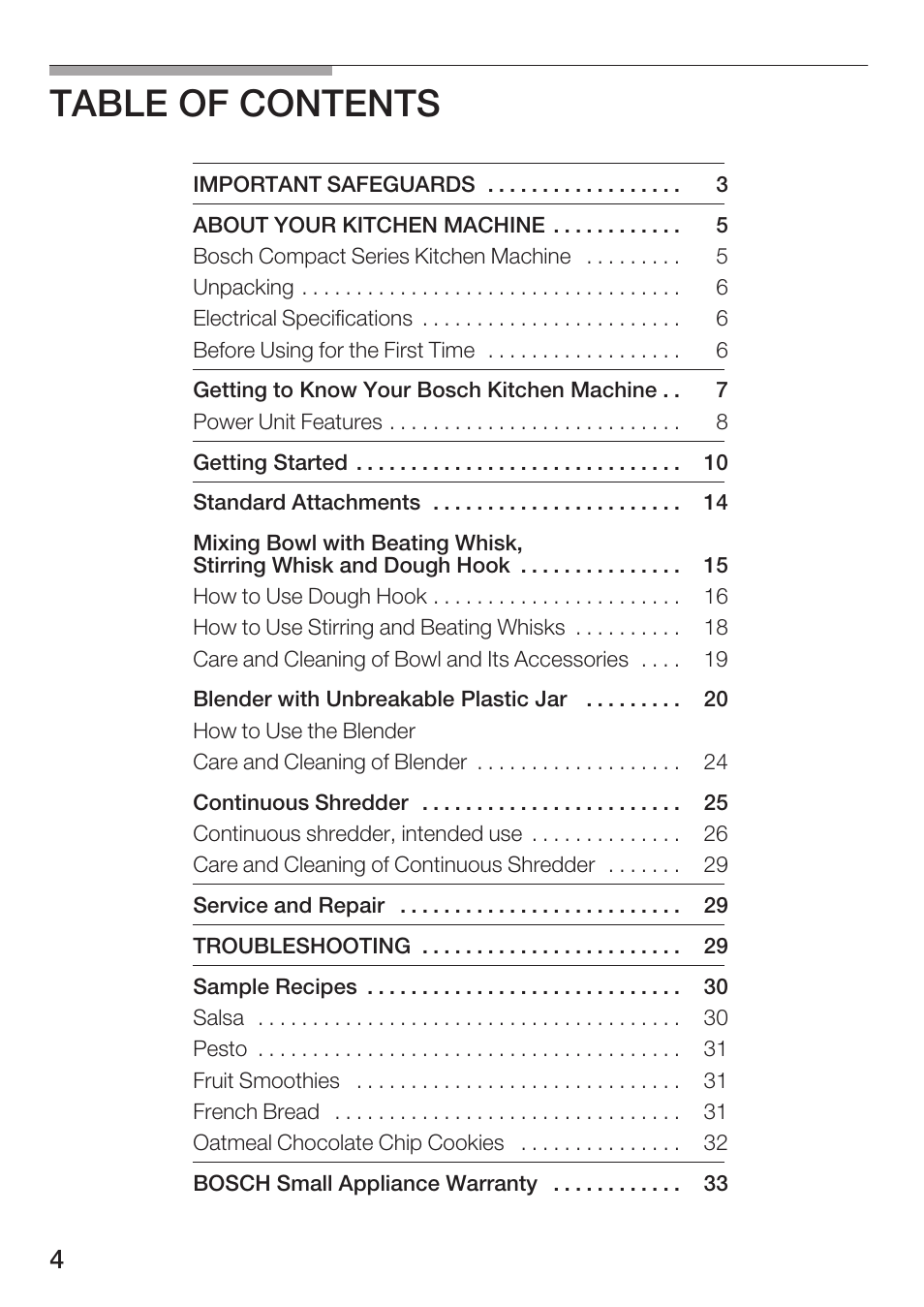 Bosch MUM 4750 UC User Manual | Page 4 / 38