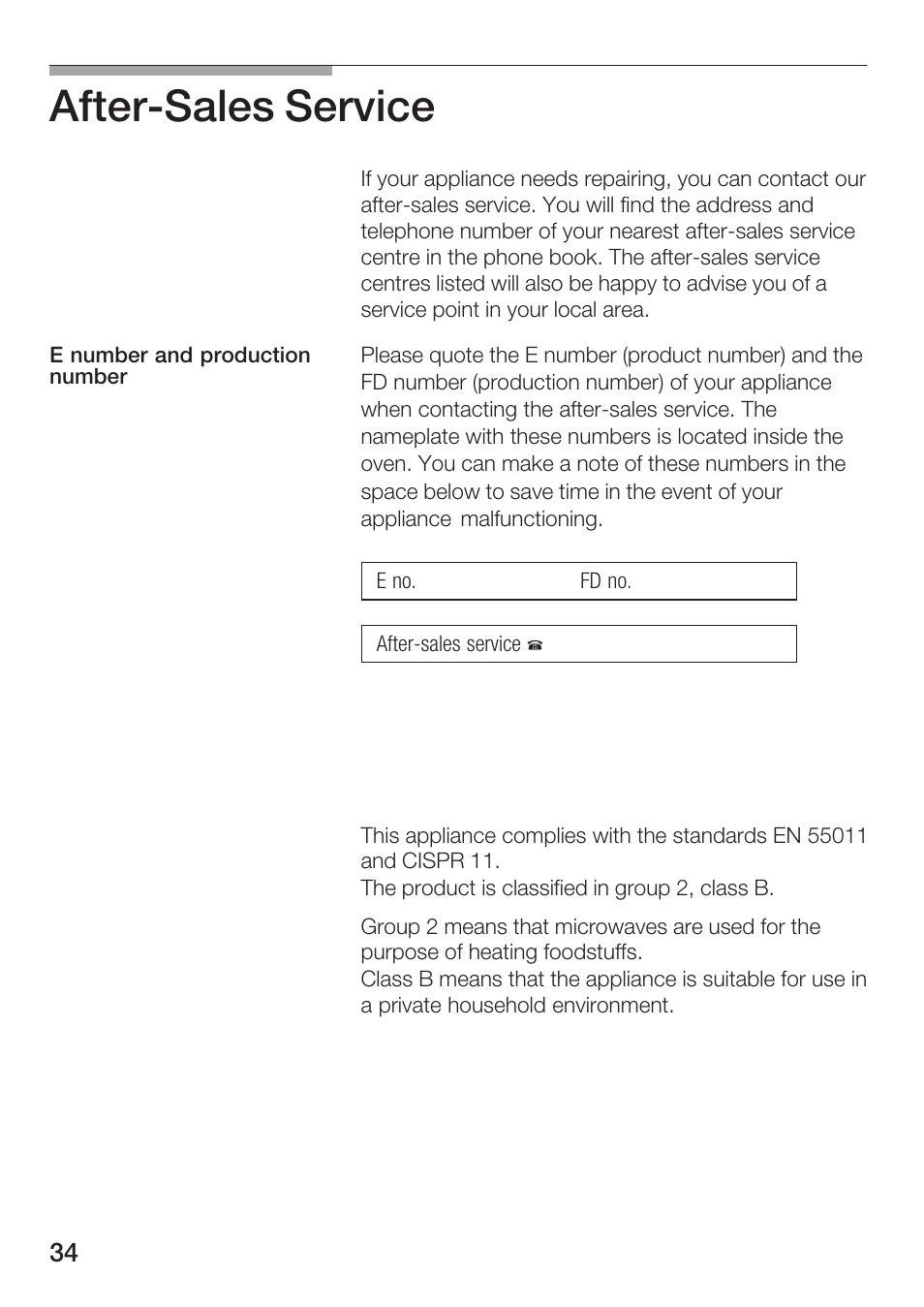 Afterćsales service | Bosch HBC84K5.0A User Manual | Page 34 / 52