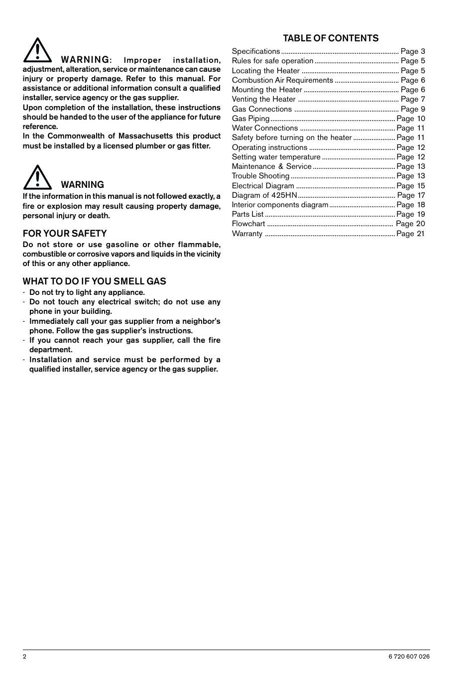 Bosch GWH 425 HN User Manual | Page 2 / 24