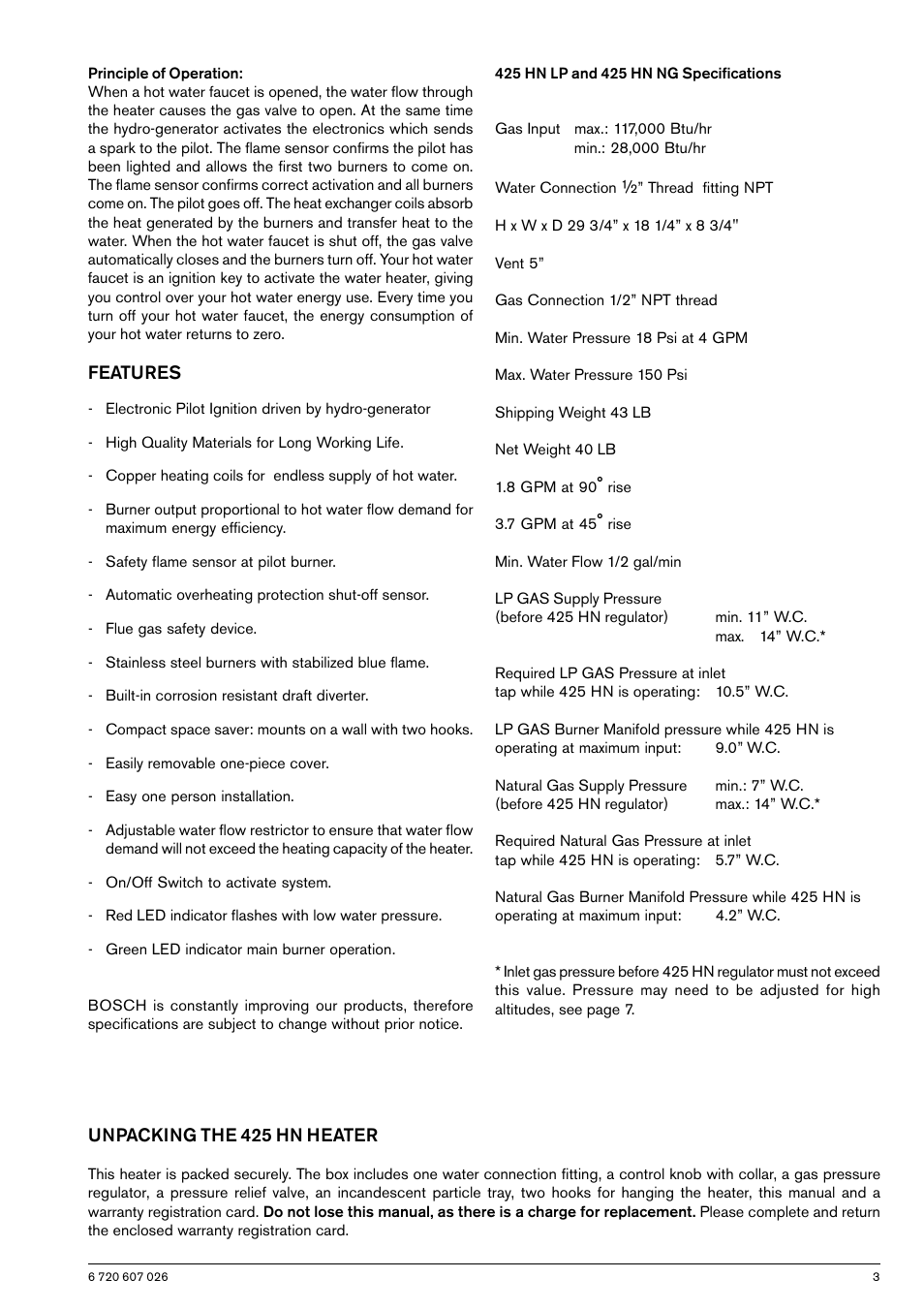 Bosch GWH 425 HN User Manual | Page 3 / 24