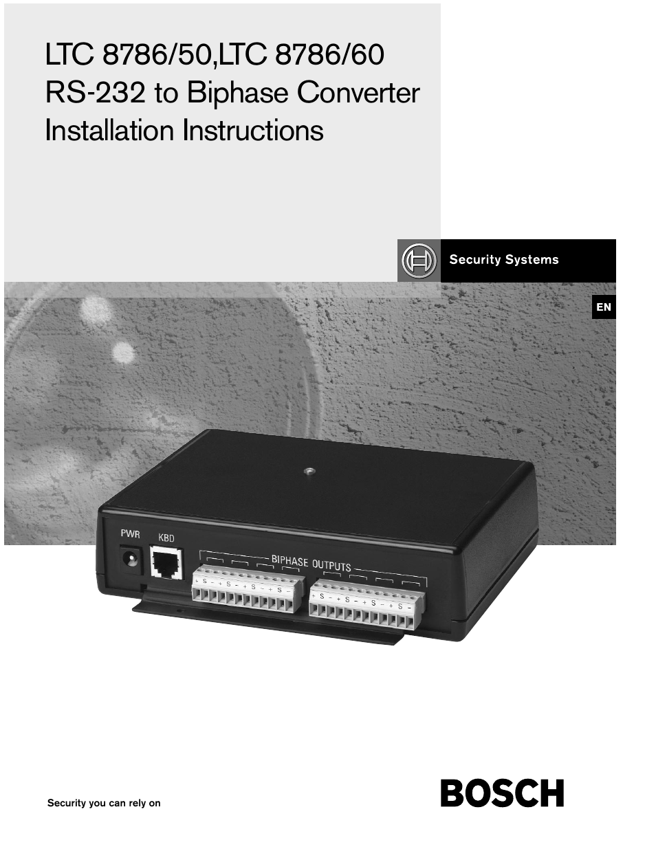 Bosch LTC 8786/50 User Manual | 12 pages