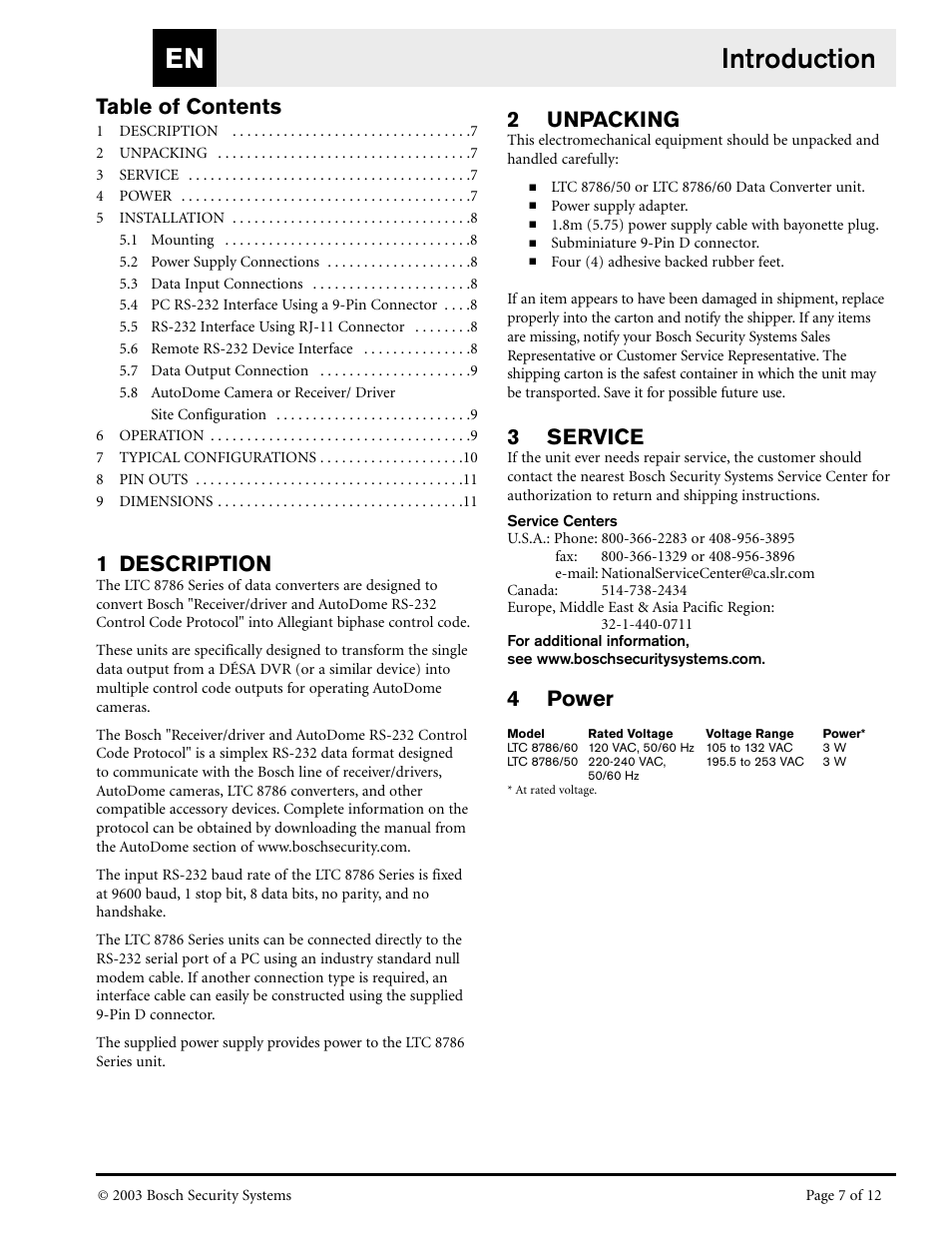 Bosch LTC 8786/50 User Manual | Page 7 / 12