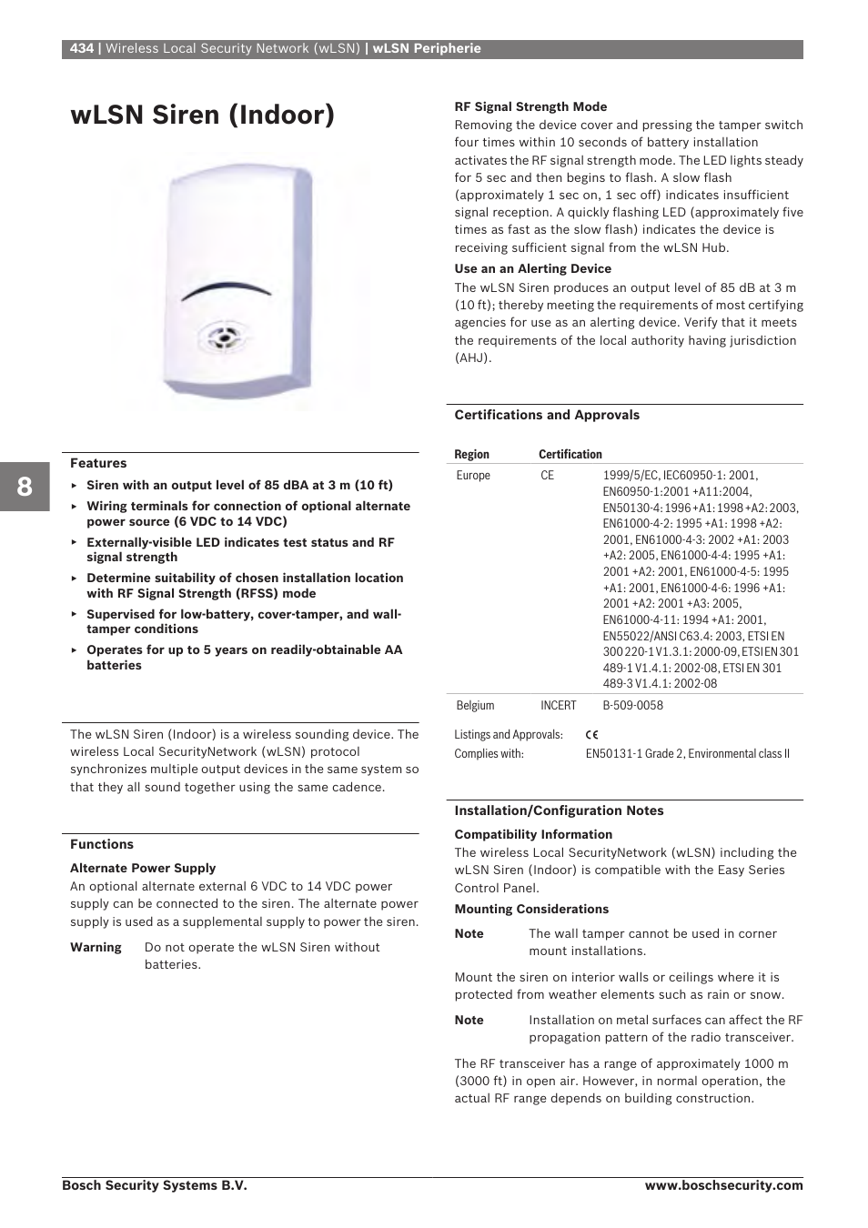 Wlsn siren (indoor) | Bosch 8-Dec User Manual | Page 442 / 506