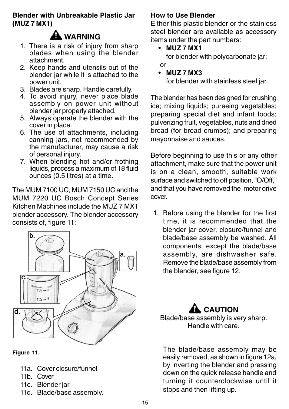 Bosch MUM 7000 UC User Manual | Page 15 / 32