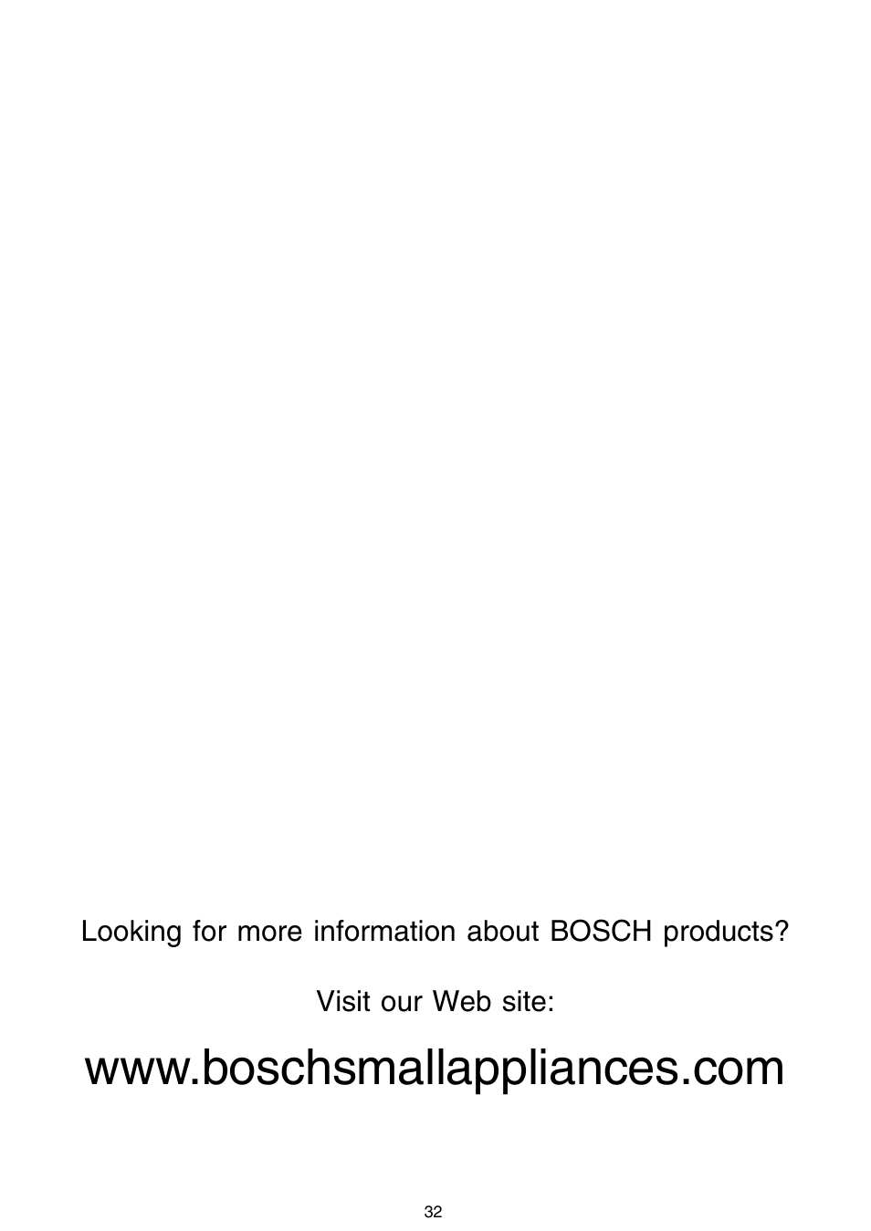Bosch MUM 7000 UC User Manual | Page 32 / 32