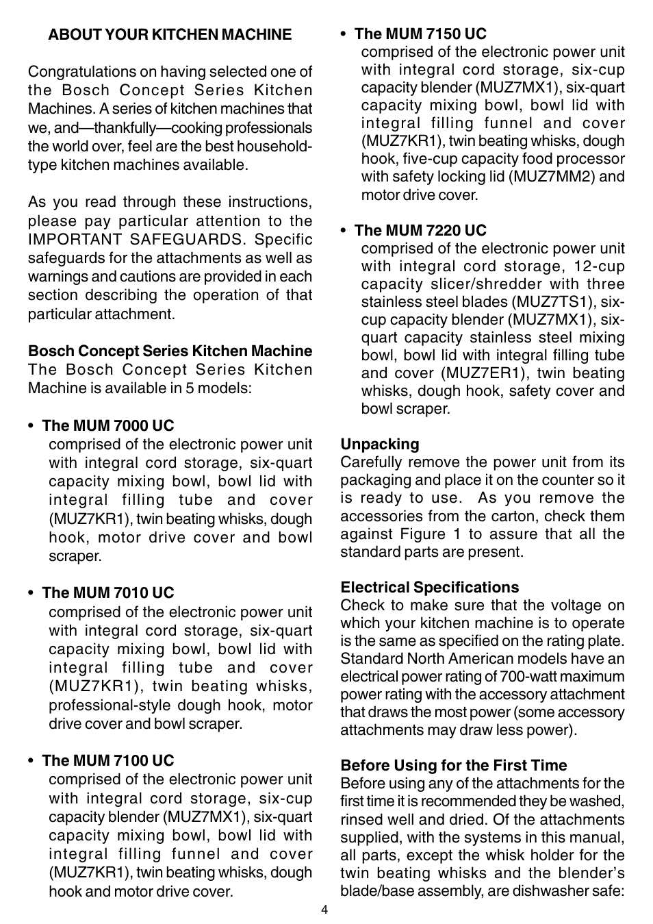 Bosch MUM 7000 UC User Manual | Page 4 / 32