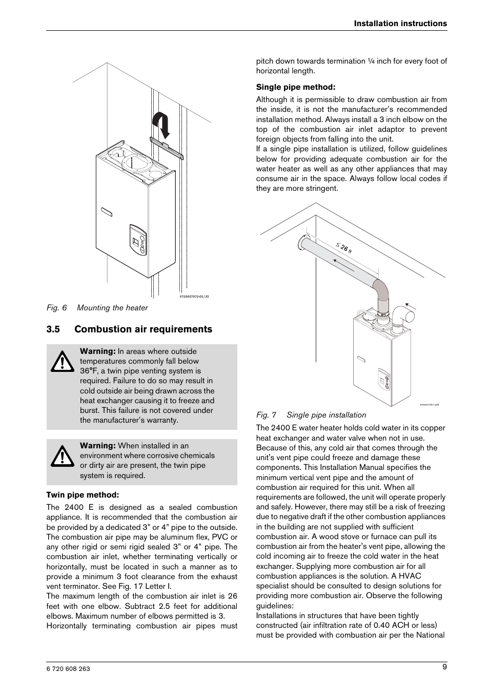 5 combustion air requirements | Bosch AQUA STAR 2400E LP User Manual | Page 9 / 48