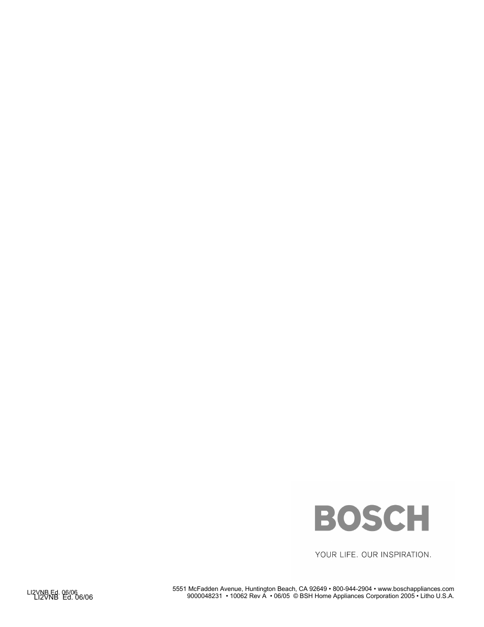 Bosch DUH36122UC User Manual | Page 20 / 20
