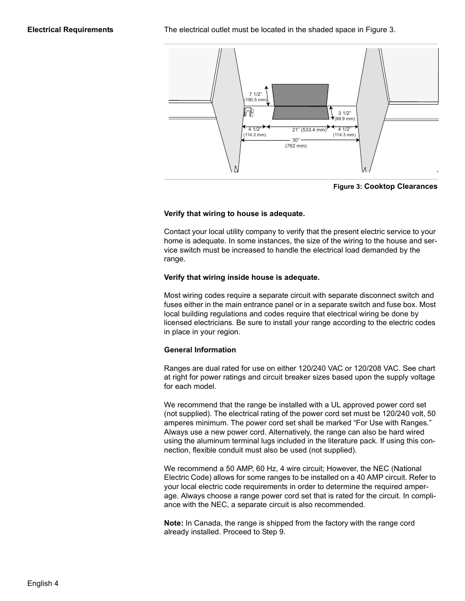 Electrical requirements | Bosch HES7052U User Manual | Page 6 / 48