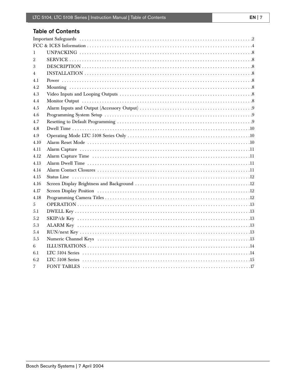 Bosch LTC 5104 User Manual | Page 7 / 20