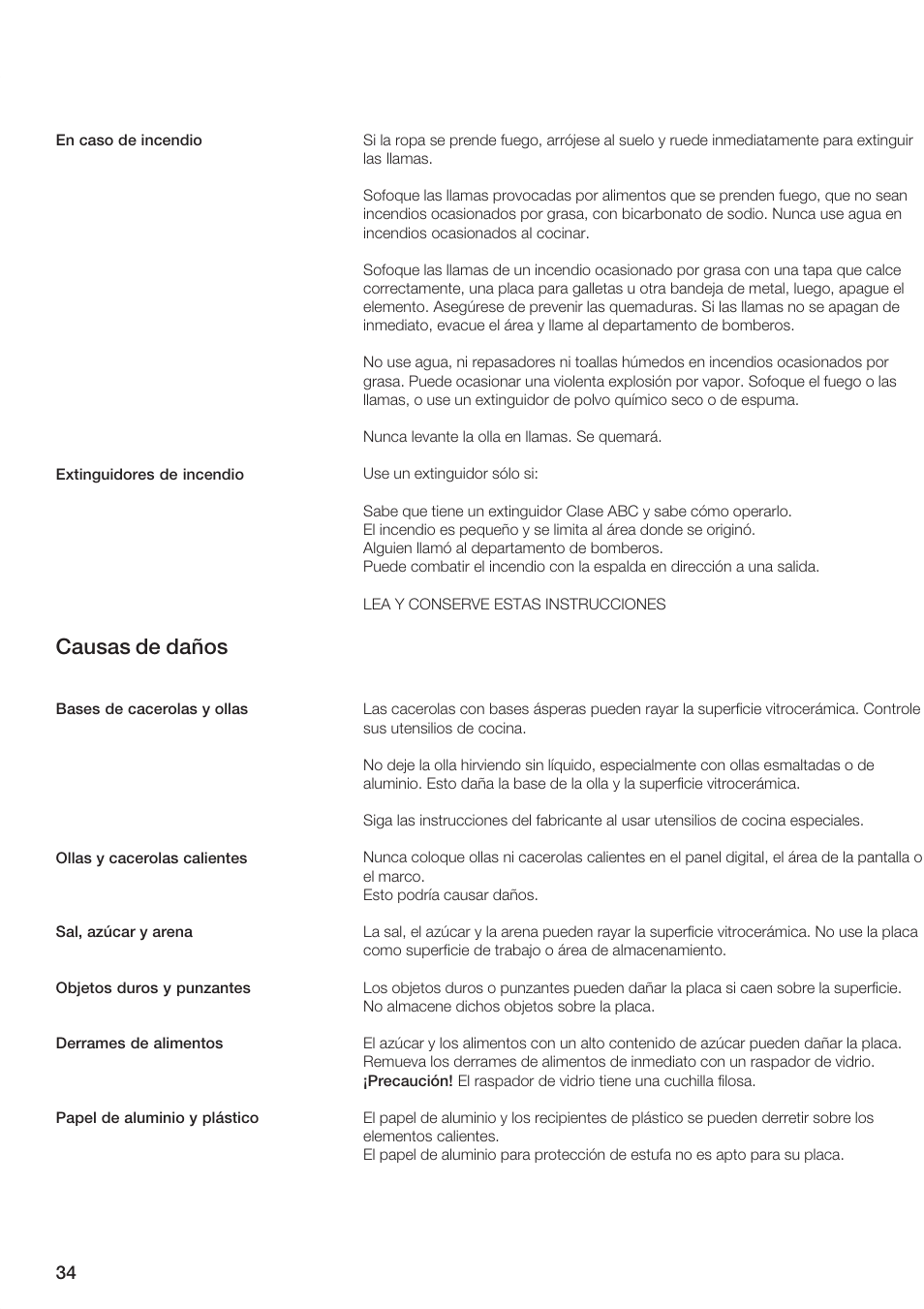 Causas de daños | Bosch NEM 74 User Manual | Page 34 / 48