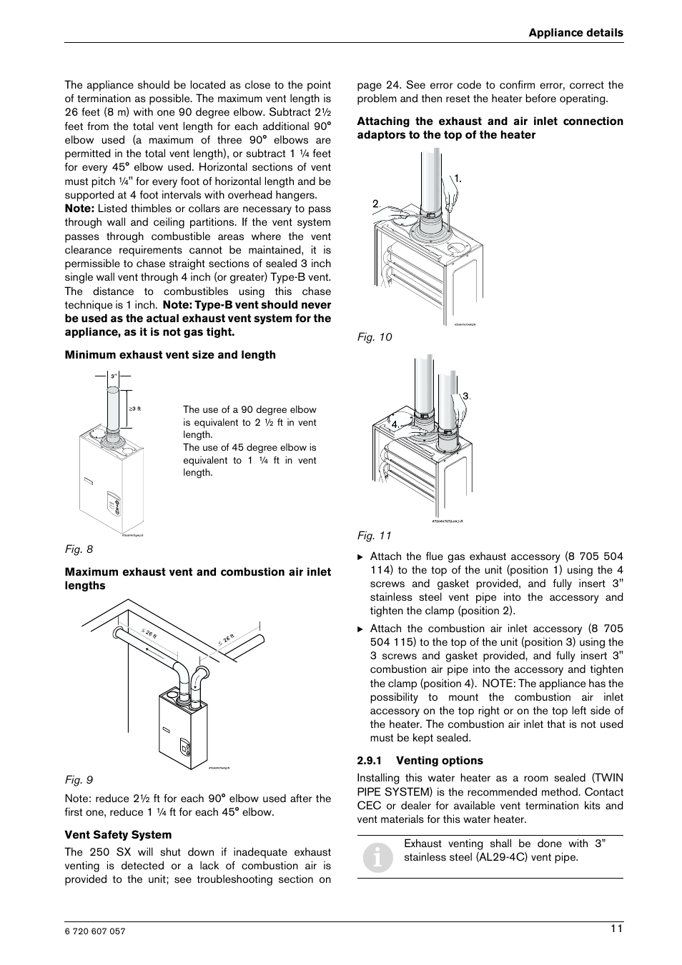 Bosch AQUA STAR 250SX LP User Manual | Page 11 / 36