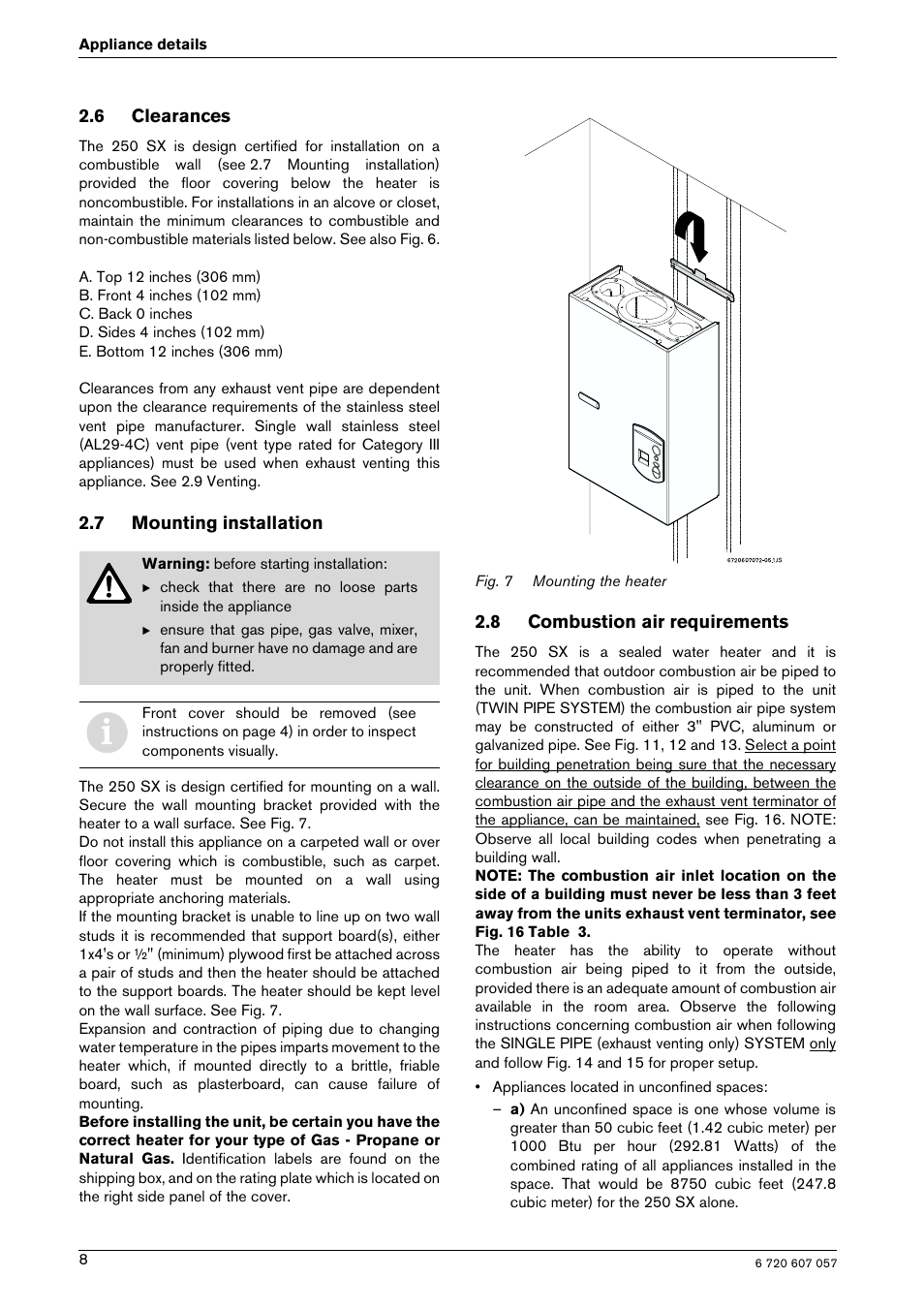 Bosch AQUA STAR 250SX LP User Manual | Page 8 / 36