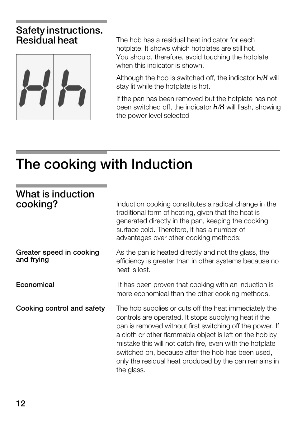 The cooking with induction | Bosch Hot Plate User Manual | Page 12 / 29