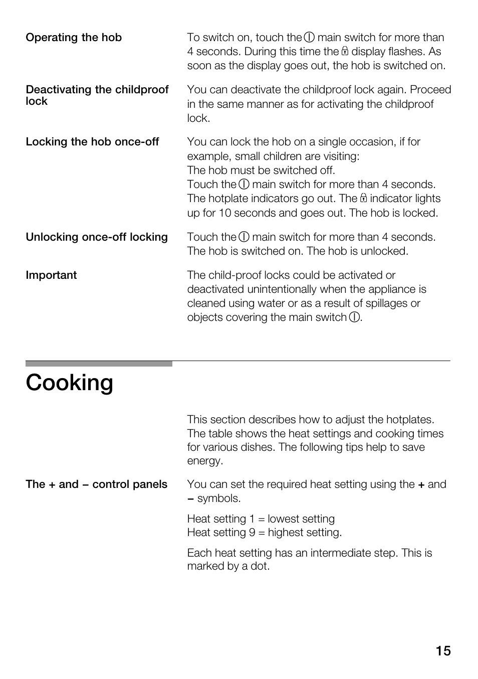 Cooking | Bosch Hot Plate User Manual | Page 15 / 29