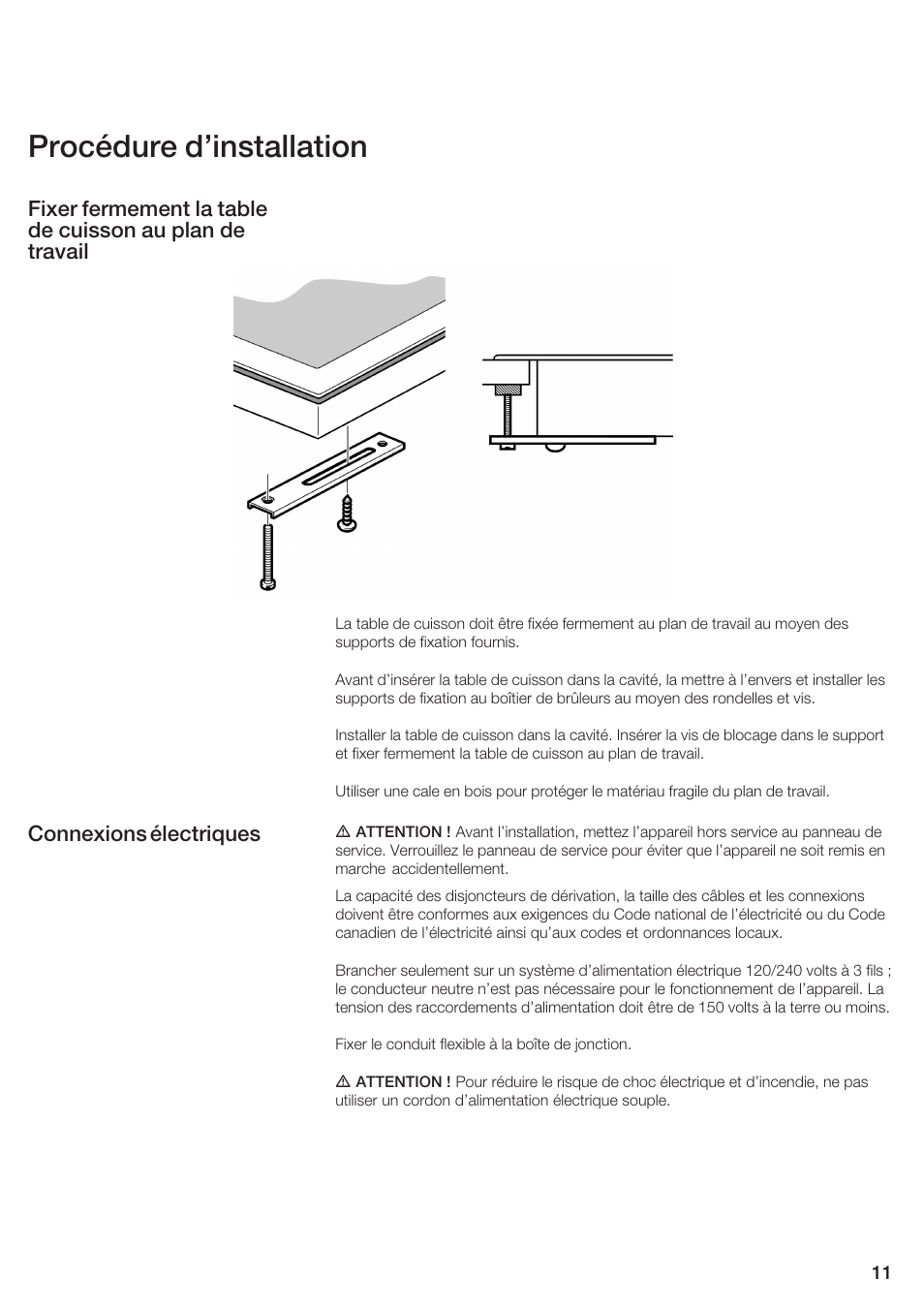 Procédure d'installation | Bosch NEM 95 User Manual | Page 11 / 20