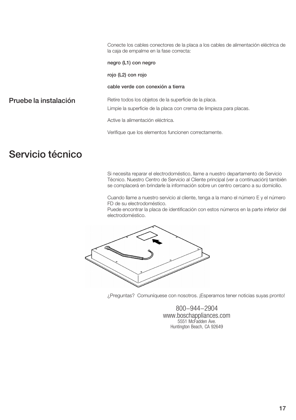 Servicio técnico, Pruebe la instalación | Bosch NEM 95 User Manual | Page 17 / 20